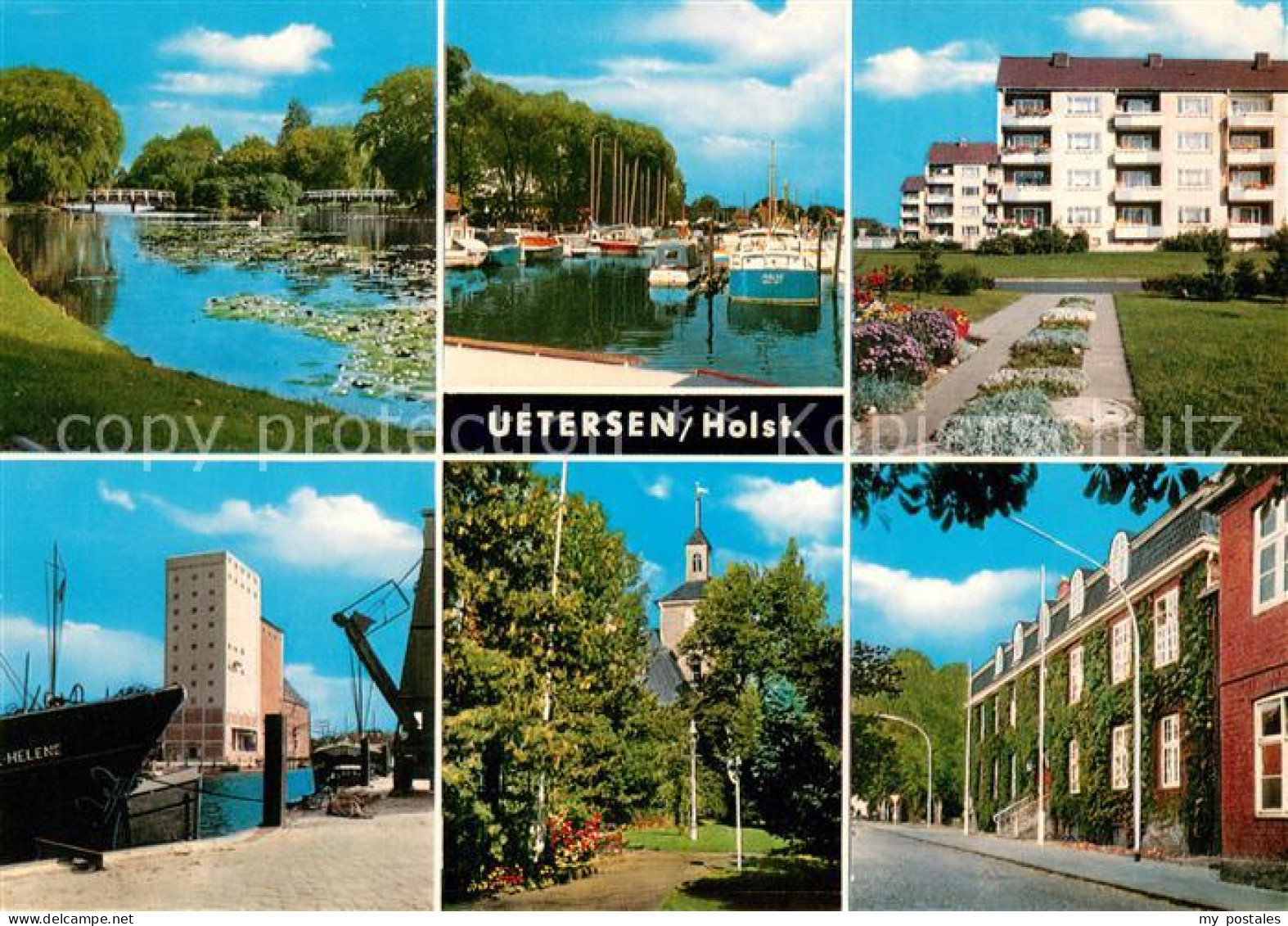 73670316 Uetersen Panorama Hafen Wohnhaeuser Hochhaus Kirche Strasse Uetersen - Uetersen