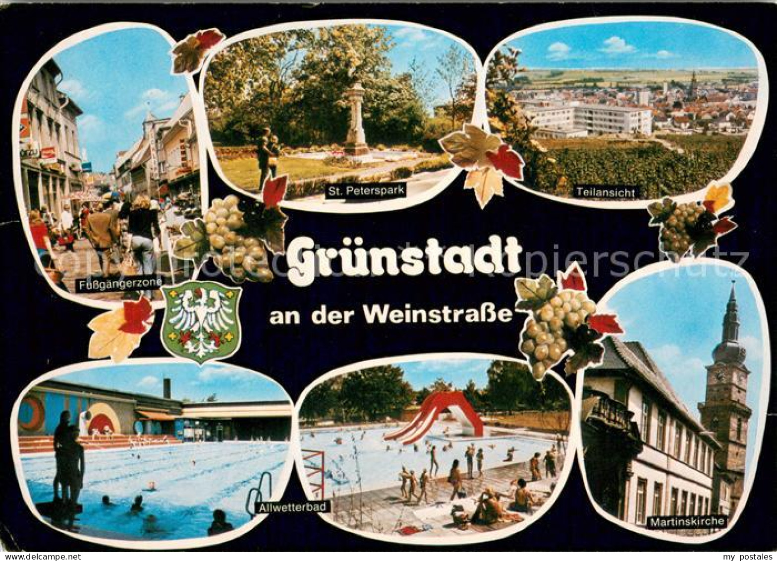 73670290 Gruenstadt Fussgaengerzone St Peterspark Teilansicht Freibad Martinskir - Grünstadt