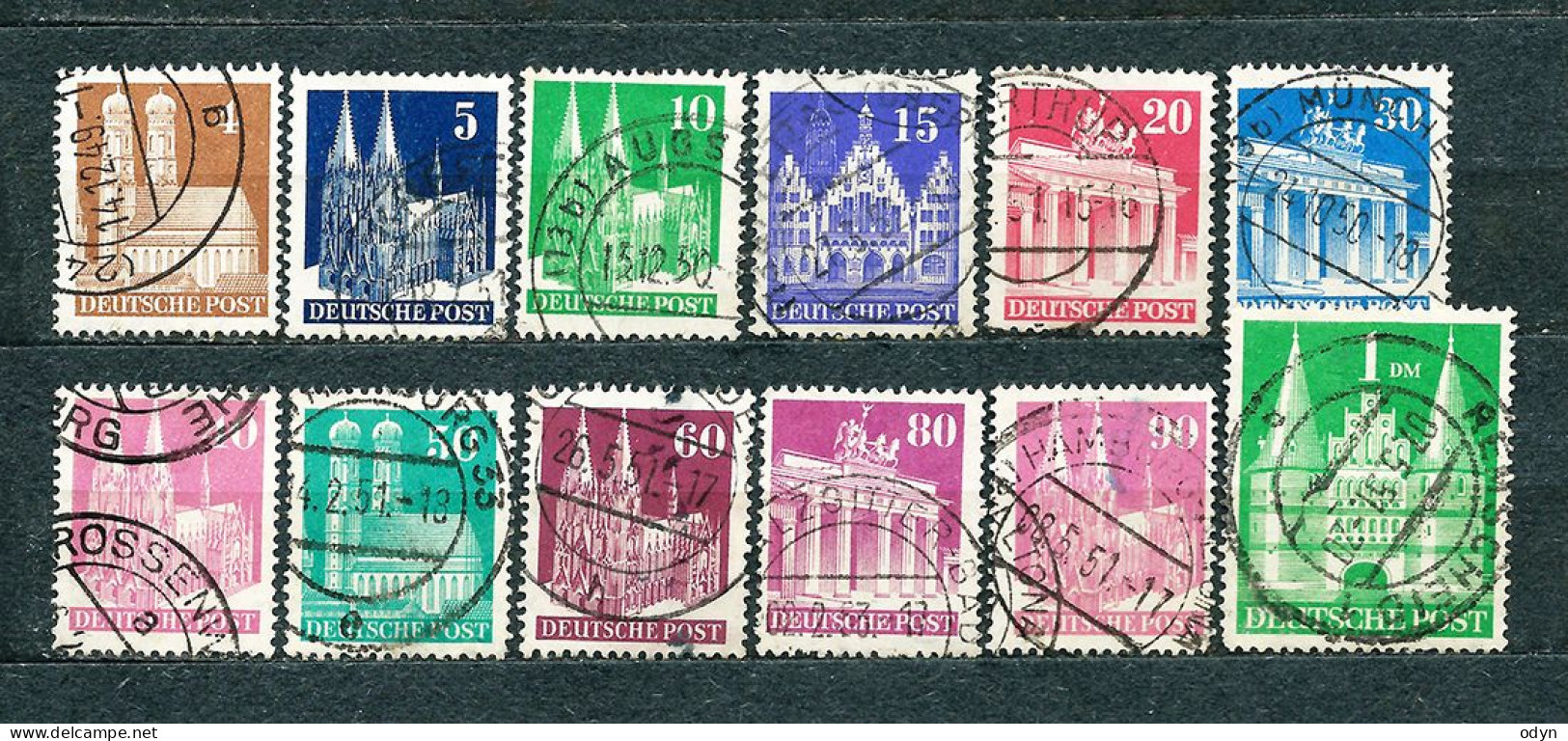 Germany, Am/Brit Zone 1948, Lot Of 282 Stamps From Set MiNr 73 Eg - 97 Eg - Used - Used