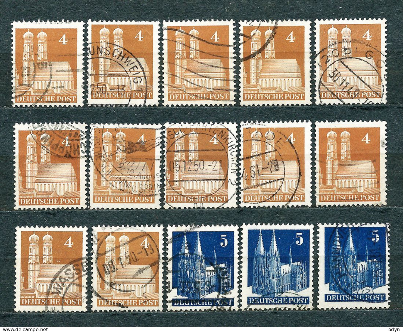 Germany, Am/Brit Zone 1948, Lot Of 282 Stamps From Set MiNr 73 Eg - 97 Eg - Used - Used