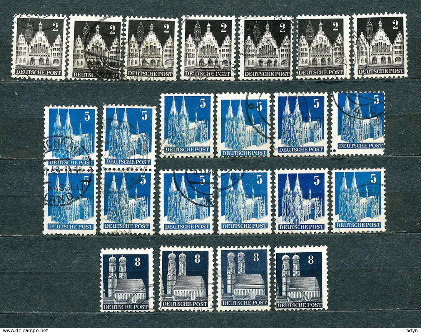 Germany, Am/Brit Zone 1948, Lot Of 188 Stamps From Set MiNr 73 Wg - 100 Wg Incl. MiNr 100 I Wg - Used - Afgestempeld