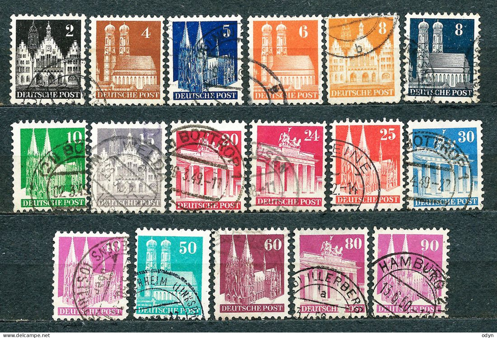 Germany, Am/Brit Zone 1948, Lot Of 188 Stamps From Set MiNr 73 Wg - 100 Wg Incl. MiNr 100 I Wg - Used - Used