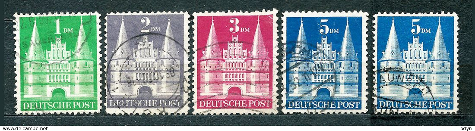 Germany, Am/Brit Zone 1948, lot of 188 stamps from set MiNr 73 wg - 100 wg incl. MiNr 100 I wg - used