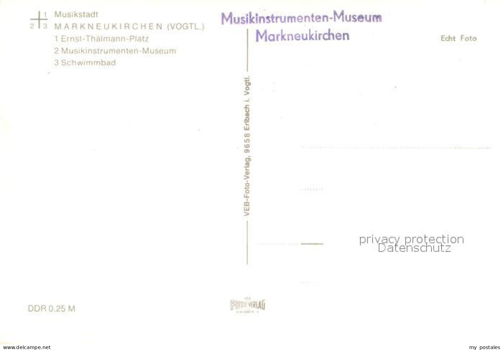 73669309 Markneukirchen Panorama Ernst ThaelmannPlatz Musikinstrumenten Museum S - Markneukirchen