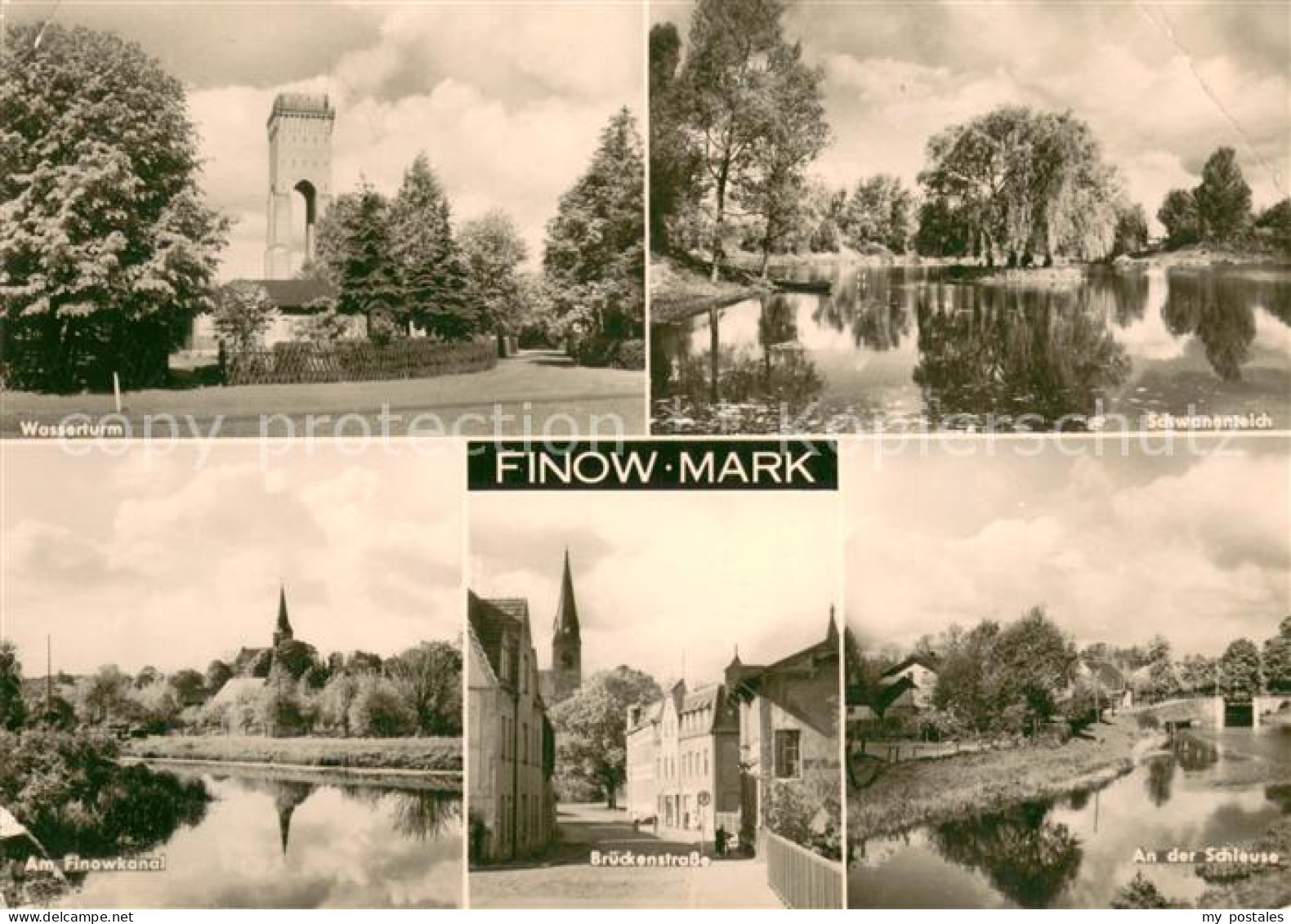 73668946 Finow Eberswalde Wasserturm Schwanenteich Finowkanal Brueckenstrasse Sc - Eberswalde