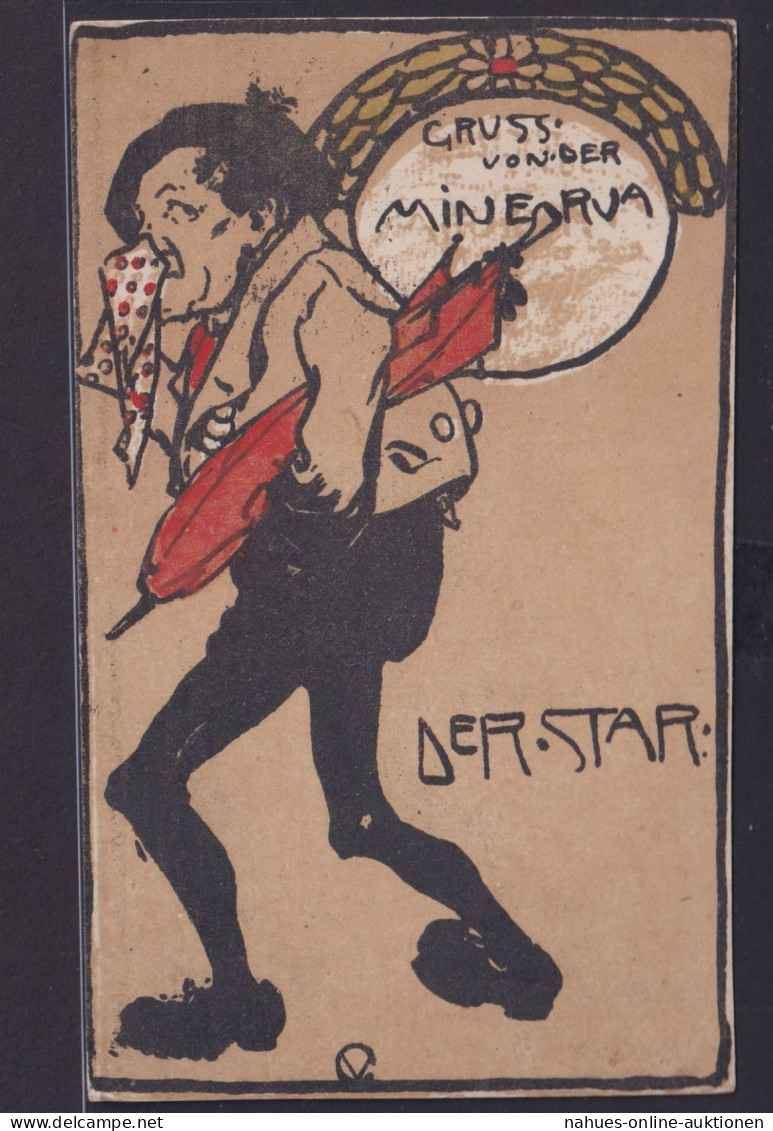 Ansichtskarte Jugendstil Art Nouveau Künstler Sign. CV Minerva Nach Grichischer - Scuole