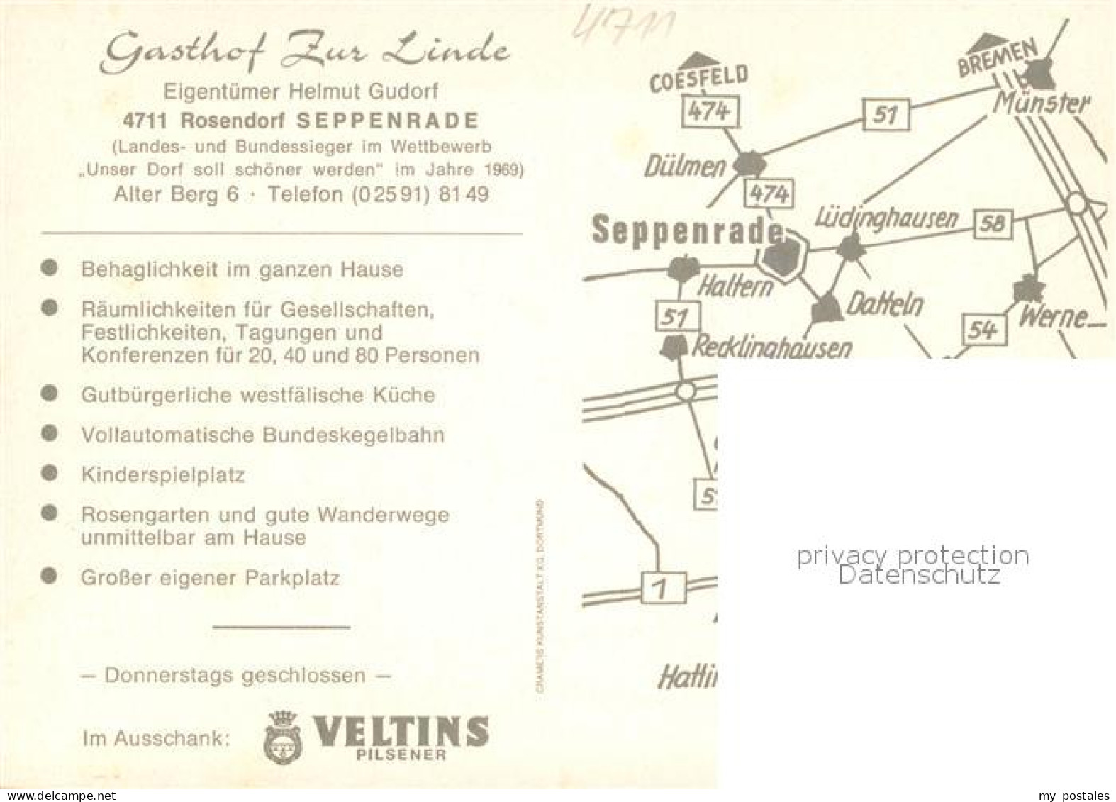 73666773 Seppenrade Gasthof Zur Linde Bar Gastraeume Seppenrade - Luedinghausen