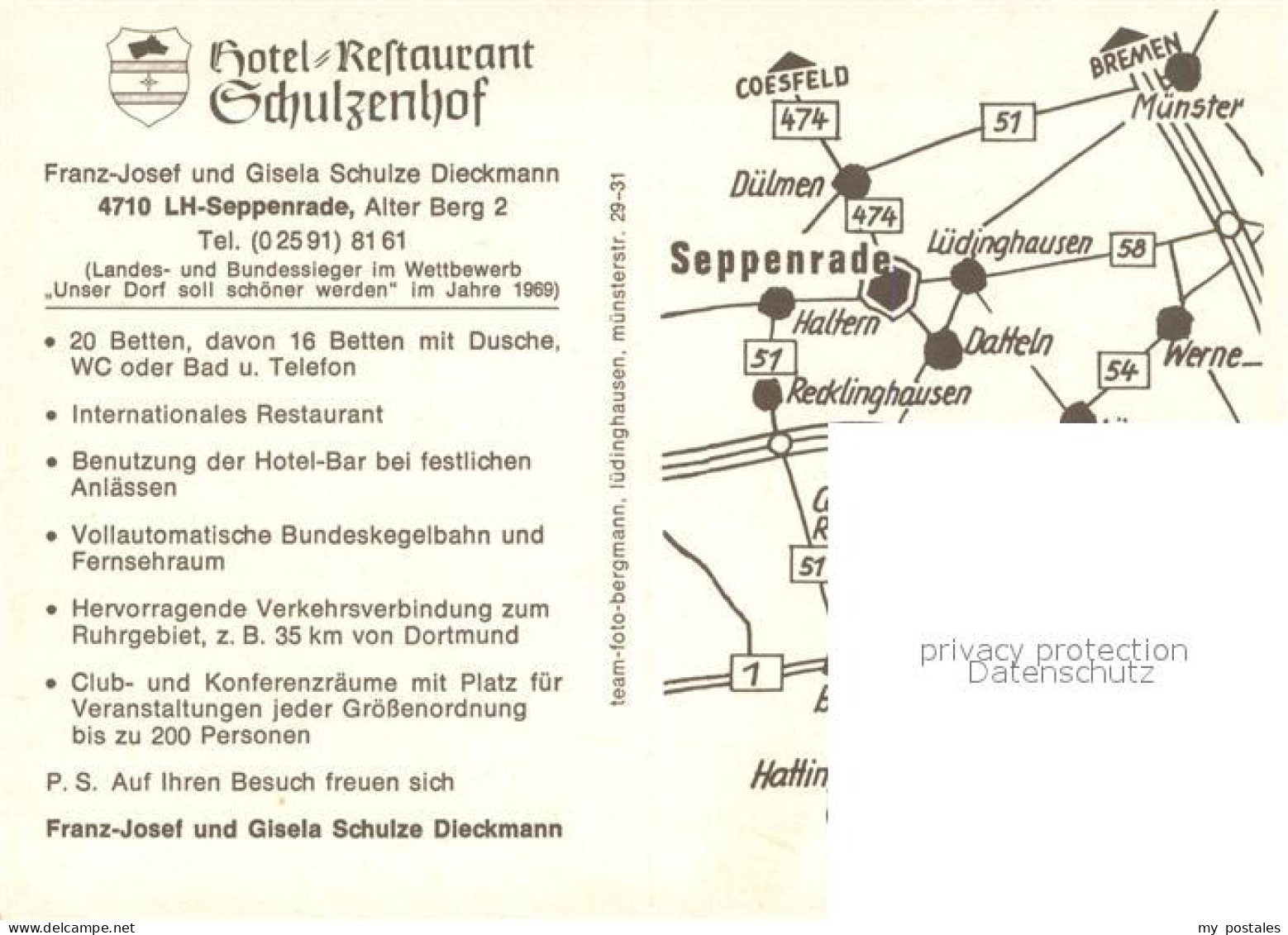 73666772 Seppenrade Hotel Restaurant Schulzenhof Gaststube Seppenrade - Luedinghausen