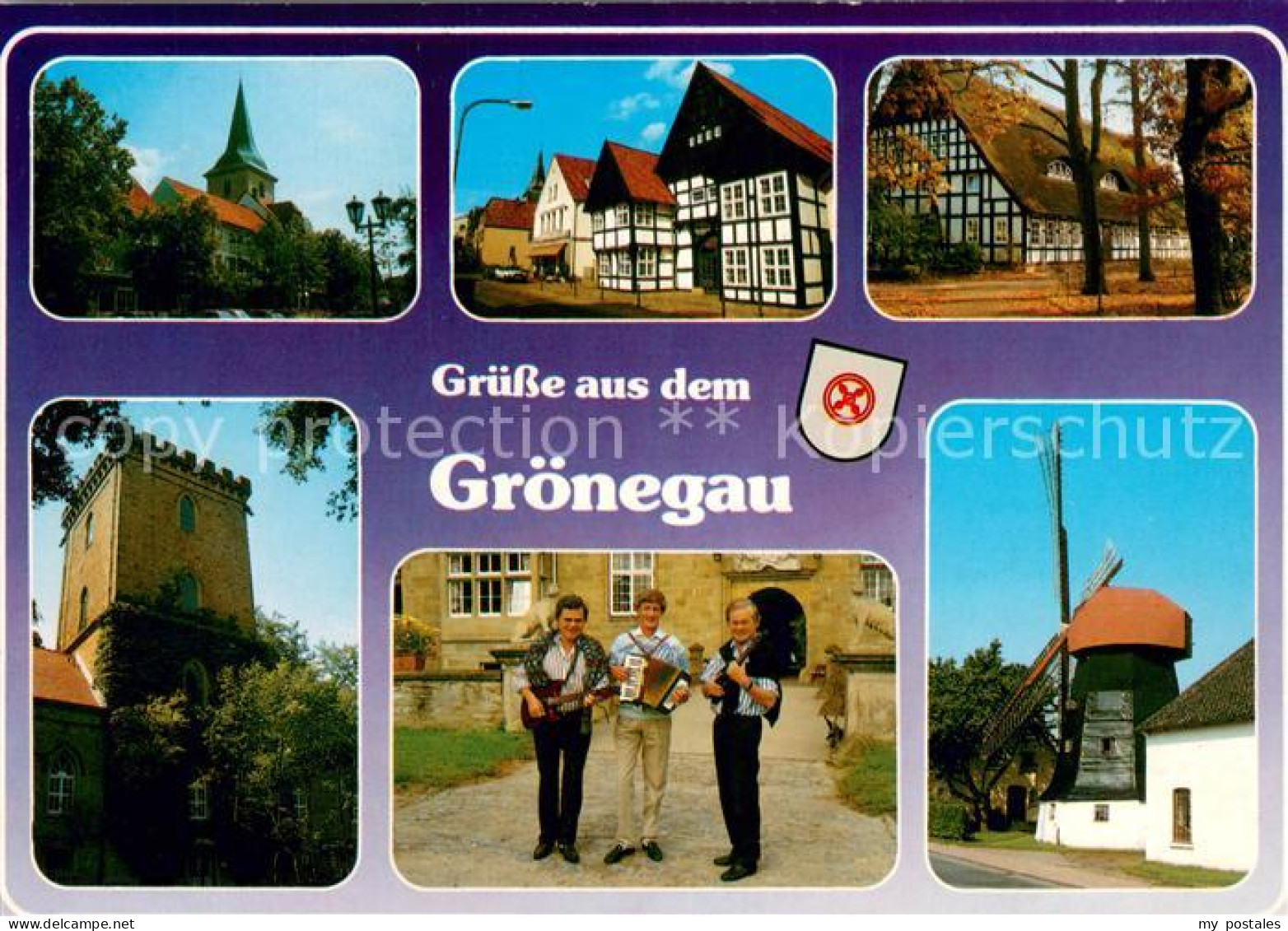 73666733 Groenegau Region Kirche Fachwerkhaeuser Turm Musiktrio Muehle  - Melle