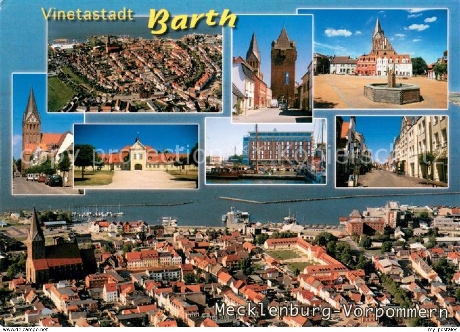 73666585 Barth Fliegeraufnahmen Kirche Brunnen Rathaus Teilansichten Barth - Barth