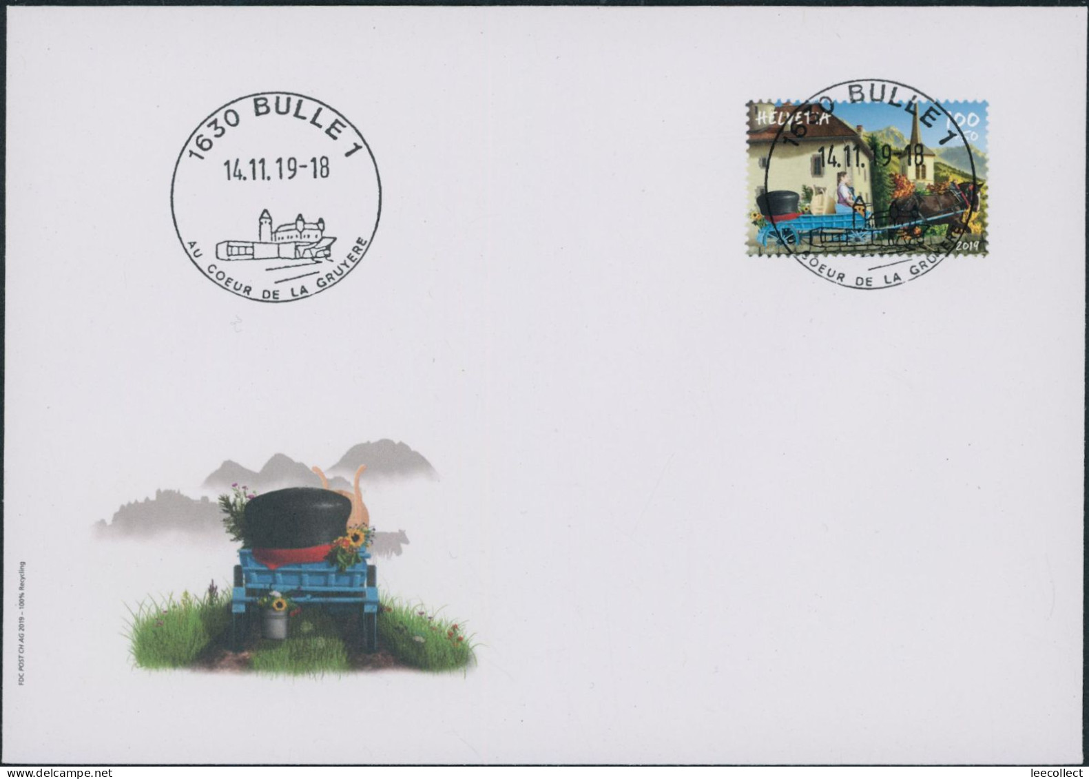 Suisse - 2019 - Tag Der Briefmarke • Bulle - Blockausschnitte - Ersttagsbrief FDC ET - Ersttag Voll Stempel - Lettres & Documents