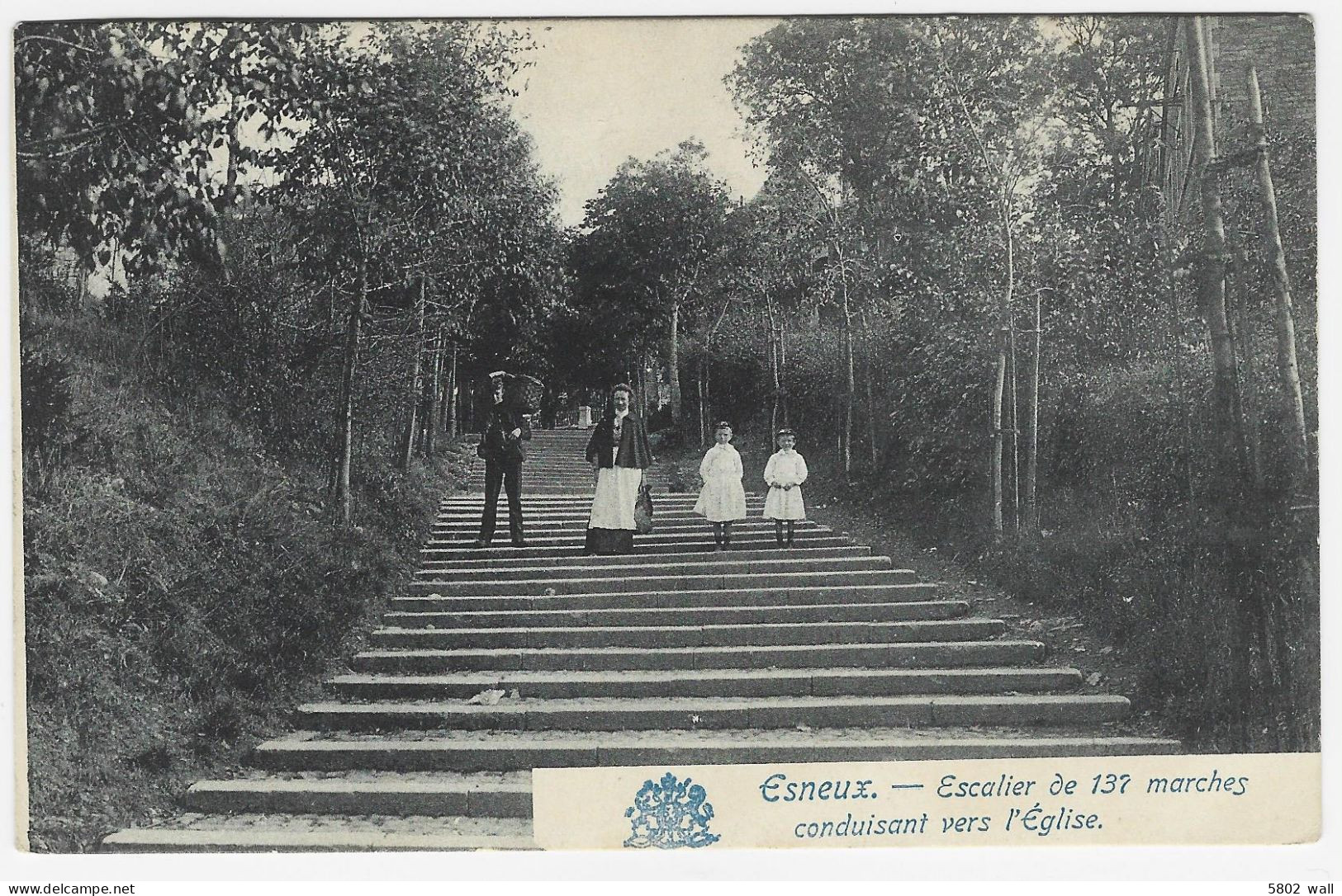 ESNEUX : Escalier De 137 Marches Conduisant à L'église - Petite Animation (avant 1905) - Esneux