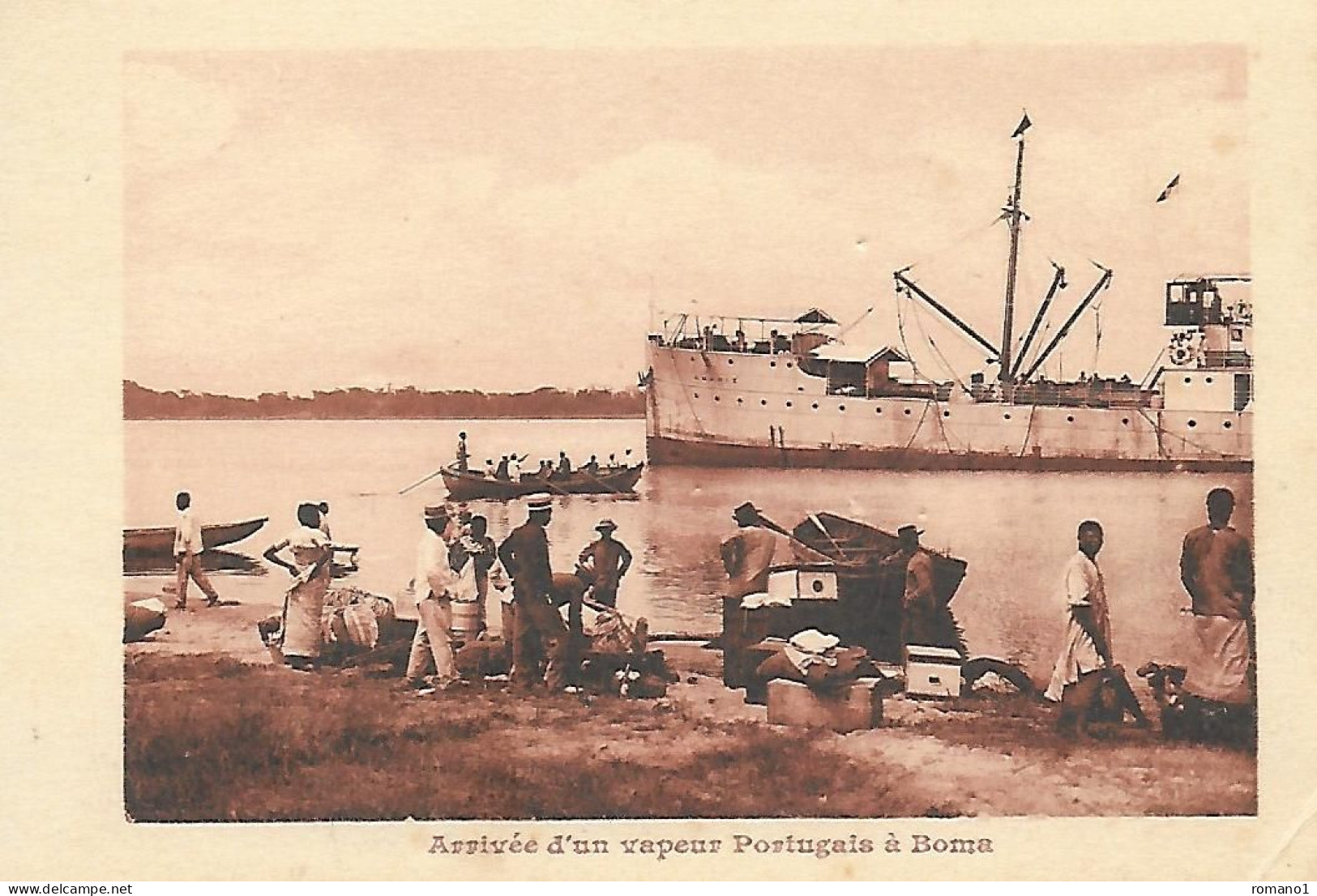 Congo )   BOMA  -  Arrivée Du Vapeur Portugais  "  Ambriz  " - Congo Belge