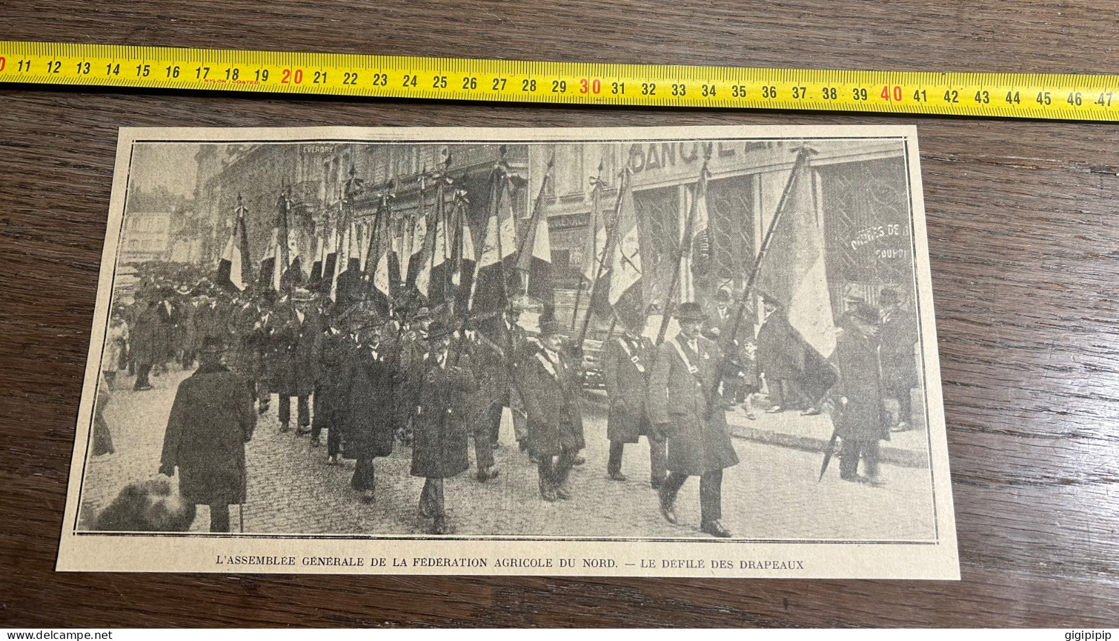 1930 GHI9 L'ASSEMBLEE GENERALE DE LA FEDERATION AGRICOLE DU NORD DEFILE DES DRAPEAUX à Lille - Collections