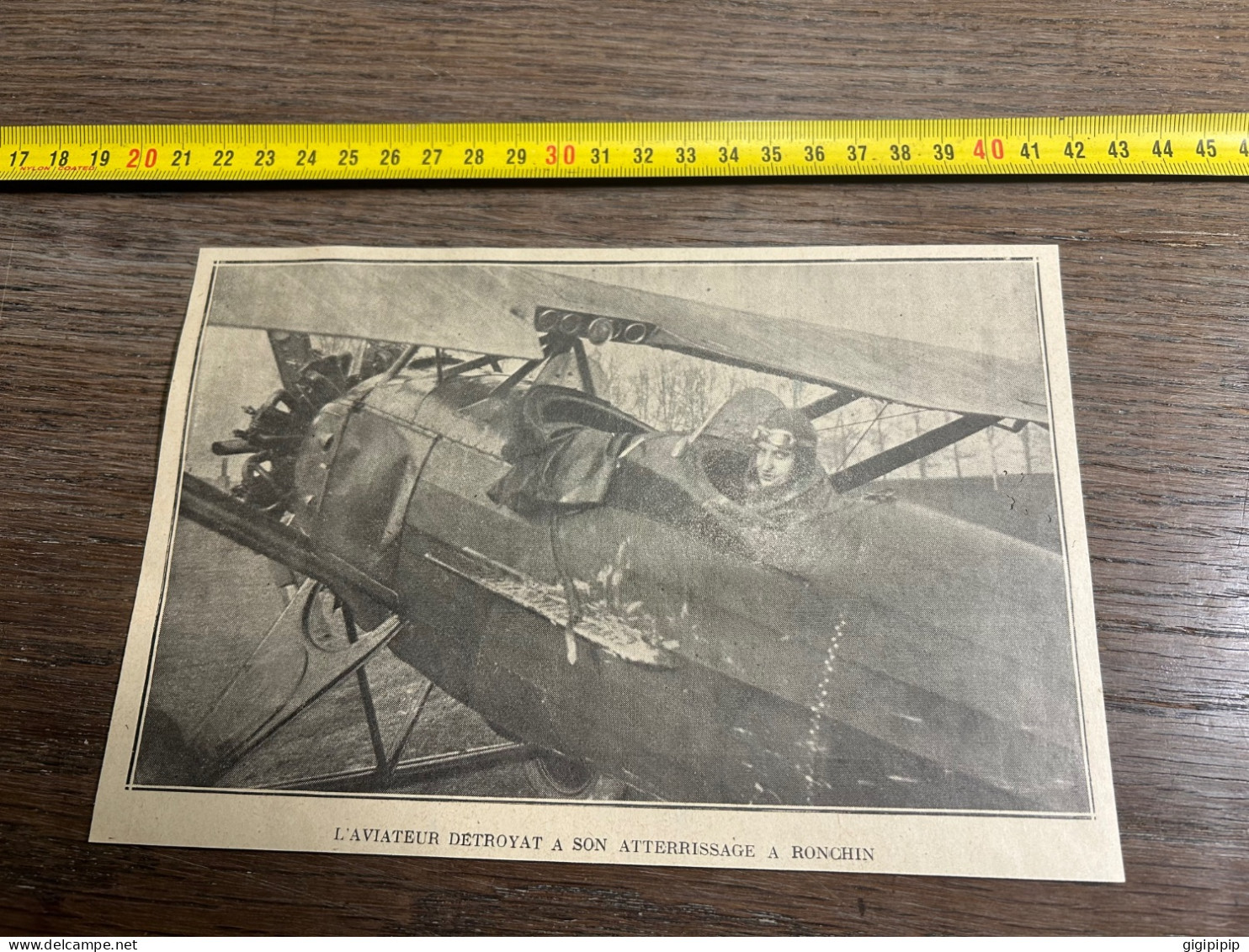 1930 GHI9 L'AVIATEUR DETROYAT A SON ATTERRISSAGE A RONCHIN Ronchin-lez-Lille - Collections