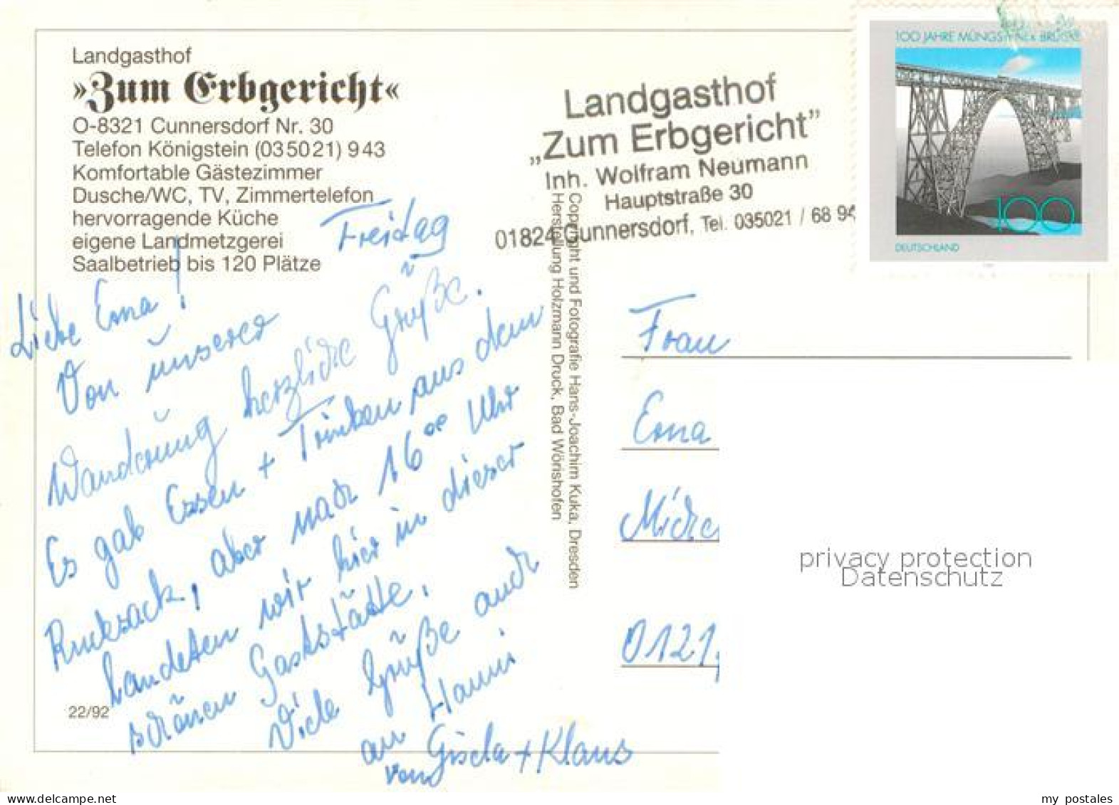 73658725 Cunnersdorf Gohrisch Landgasthof Zum Erbgericht Restaurant Fremdenzimme - Gohrisch