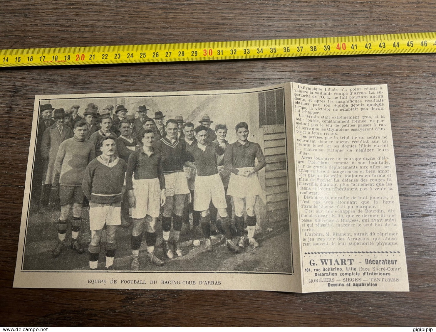 1930 GHI9 EQUIPE DE FOOTBALL DU RACING-CLUB D'ARRAS Bourdin Burgess - Collections