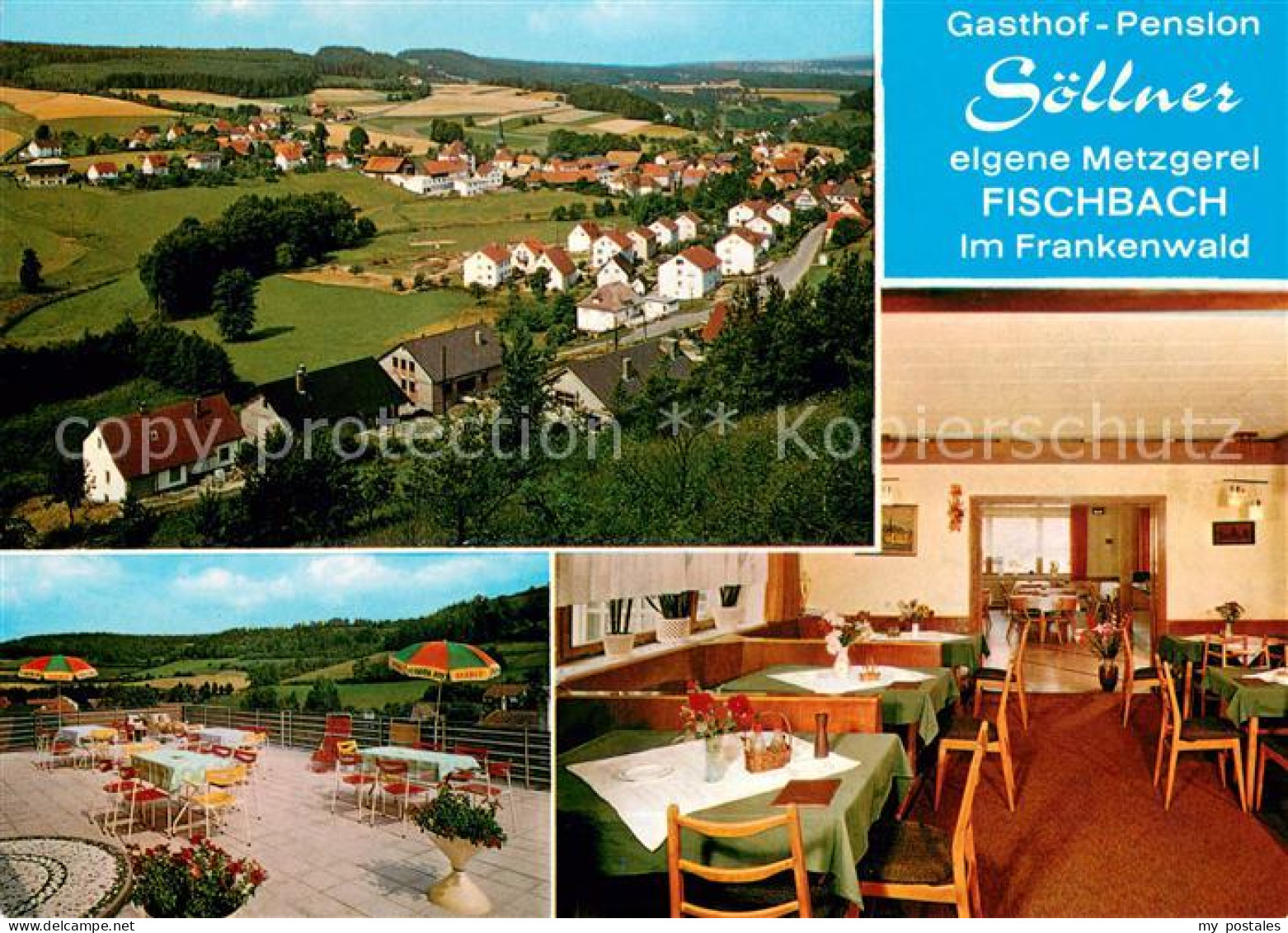 73658635 Fischbach Kronach Gasthof Pension Soellner Gastraum Terrasse Panorama F - Kronach