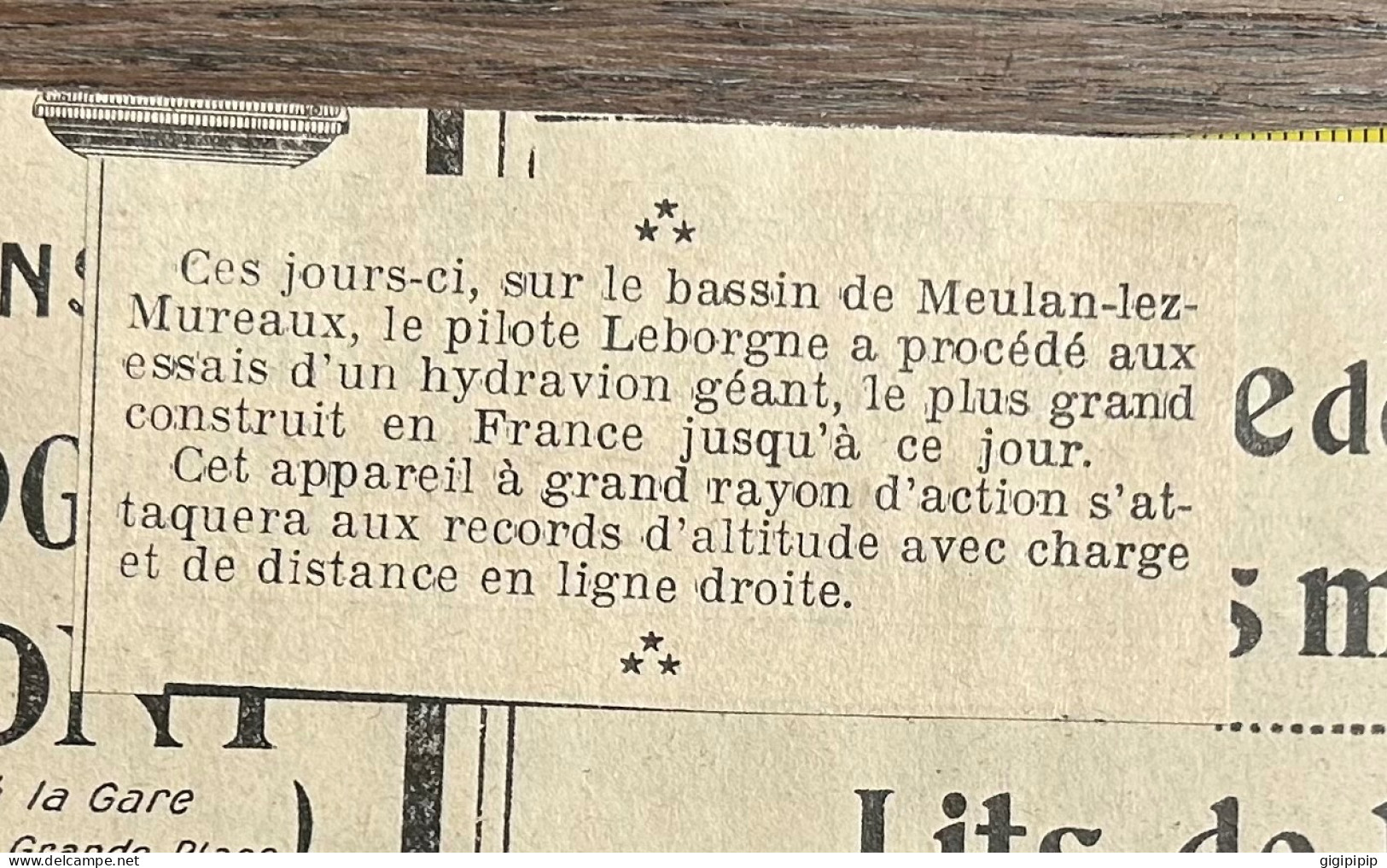 1930 GHI9 ESSAIS DU PLUS GRAND HYDRAVION DE FRANCE  Sur Le Bassin De Meulan-lez-Mureaux, Le Pilote Leborgne - Collections