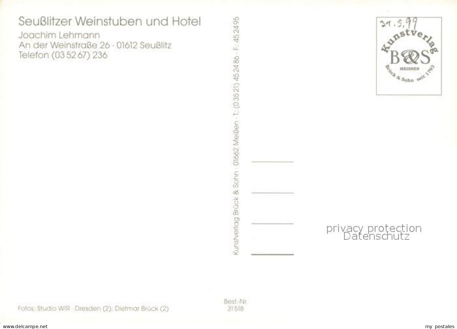 73657673 Seusslitz Seusslitzer Weinstuben Hotel Weinbau Seusslitz - Diesbar-Seusslitz