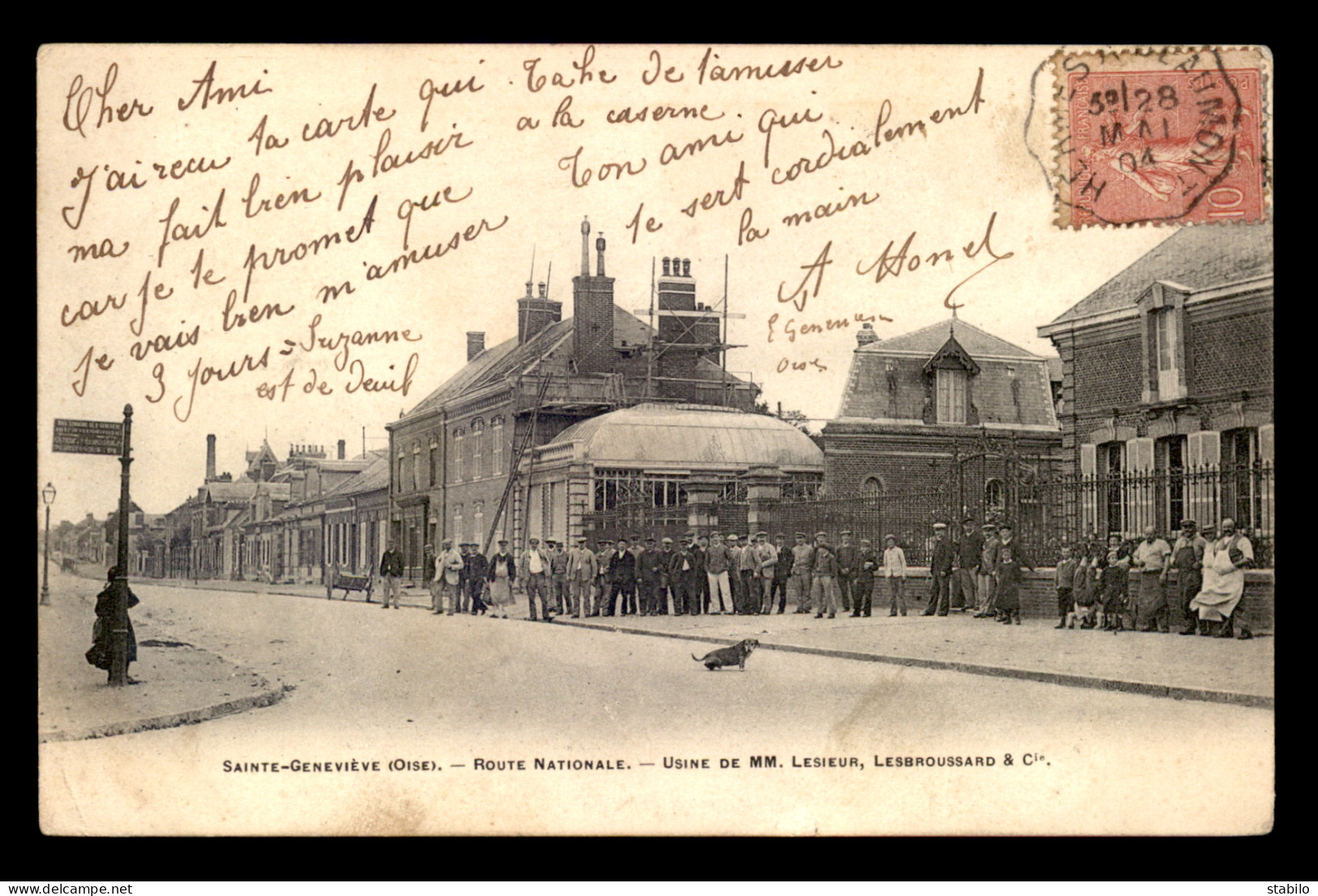 60 - SAINTE-GENEVIEVE - ROUTE NATIONALE - USINE DE MM. LESIEUR, LESBROUSSARD ET CIE - Sainte-Geneviève