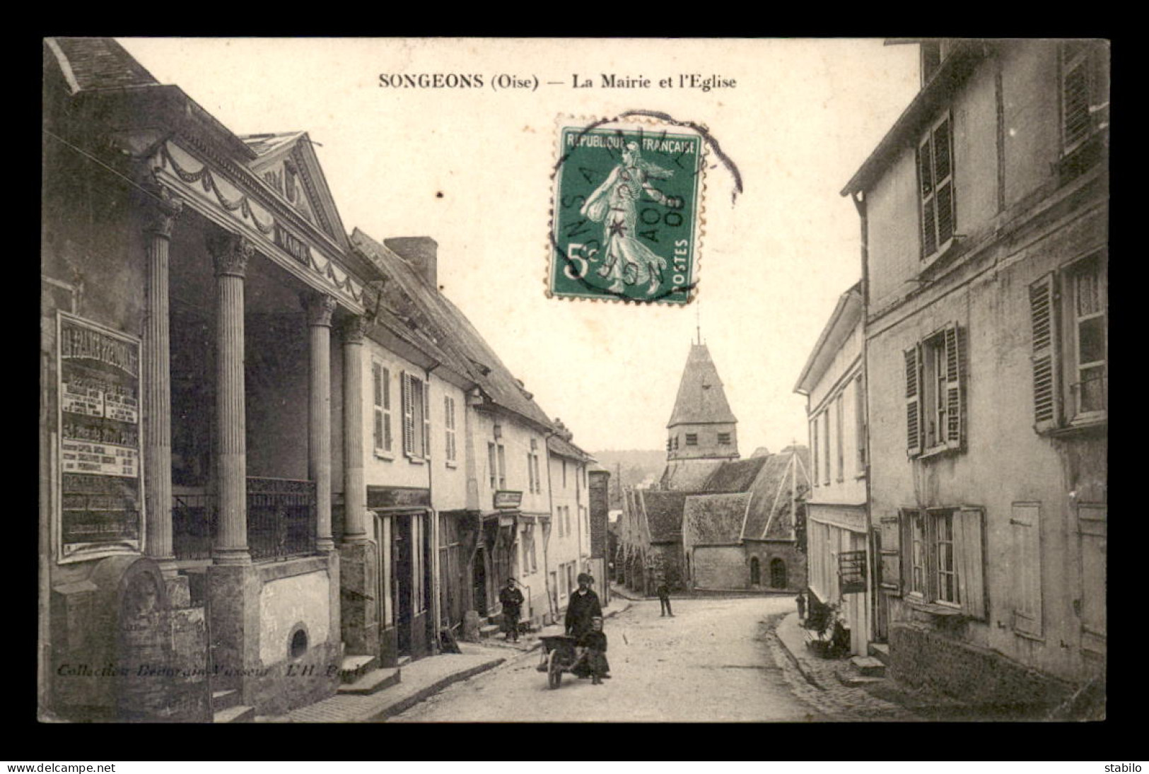 60 - SONGEONS - LA MAIRIE ET L'EGLISE - Songeons