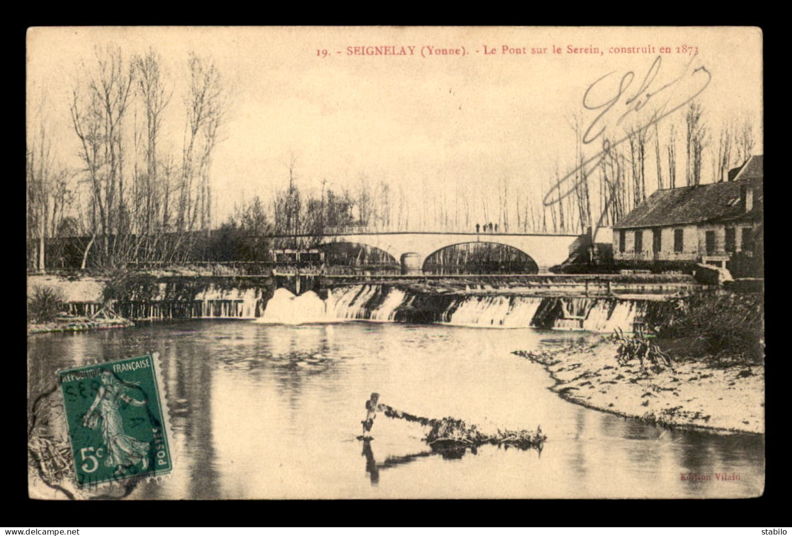 89 - SEIGNELAY - LE PONT SUR LE SEREIN CONSTRUIT EN 1873 - Seignelay