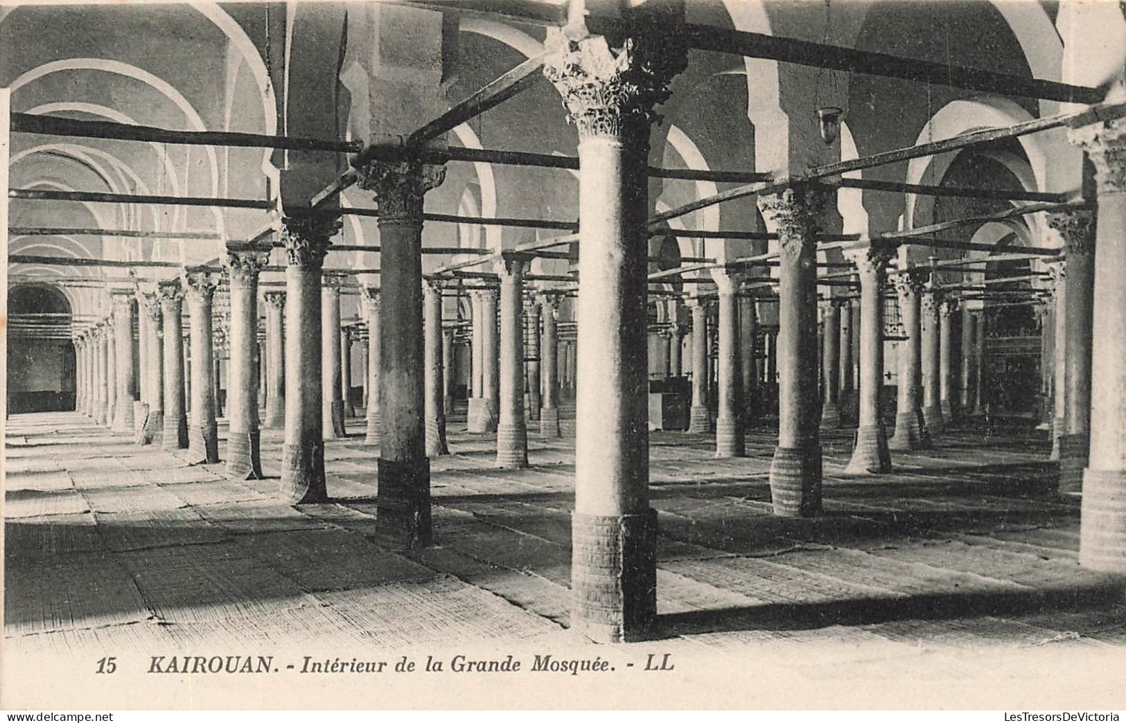 TUNISIE - Kairouan - Vue De L'intérieur De La Grande Mosquée - L L - Vue Générale - Carte Postale Ancienne - Tunisie