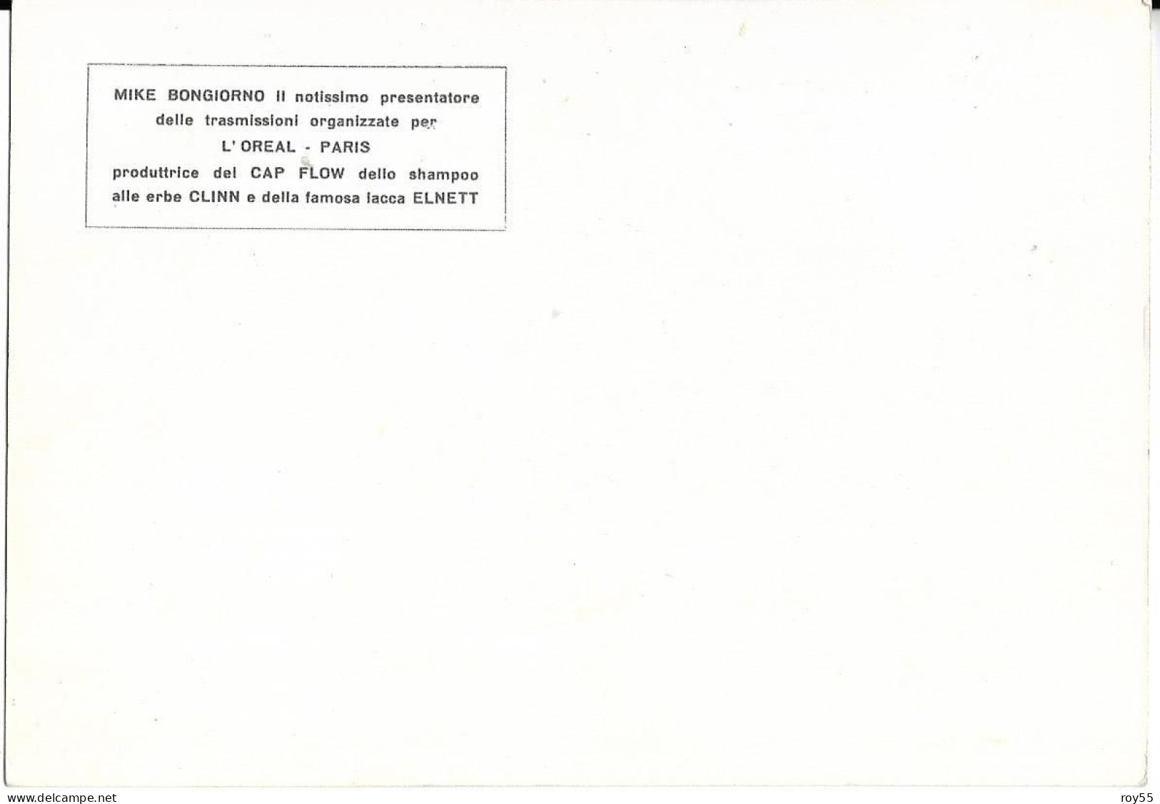 Pubblicita L' Oreal Paris Con Mike Bongiorno Firma In Ciclostile Auto Epoca Americana Stabilimenti L'oreal  (v.retro) - Advertising