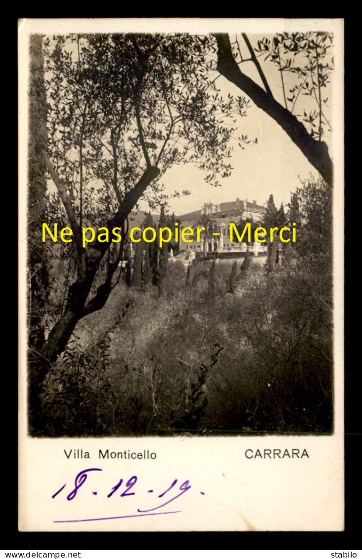 ITALIE - CARRARA - VILLA MONTICELLO - 3 CARTES PHOTOS ORIGINALES - Carrara