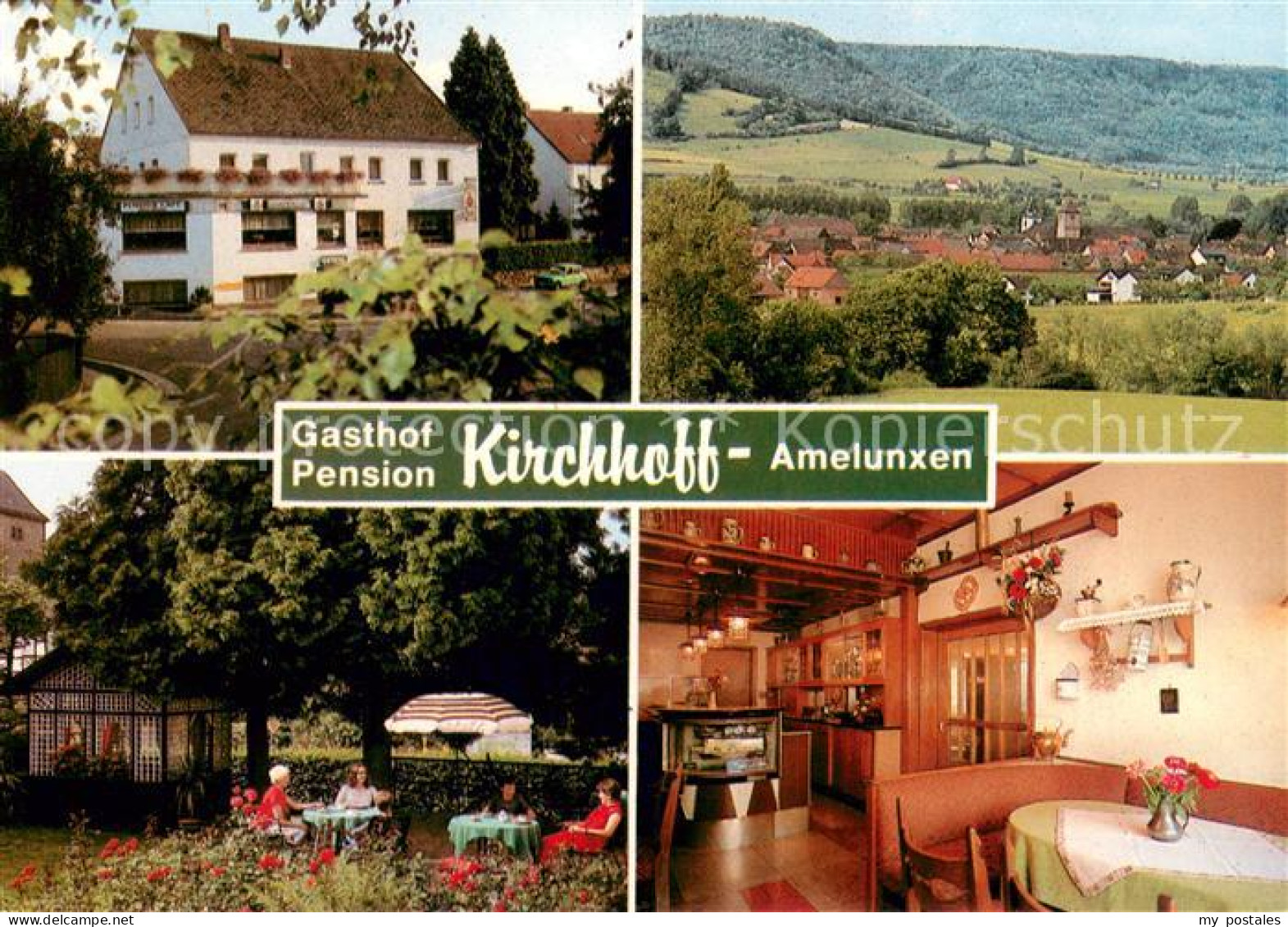 73651171 Amelunxen Gasthof Pension Kirchhoff Gastraum Garten Ortsansicht Mit Kir - Beverungen