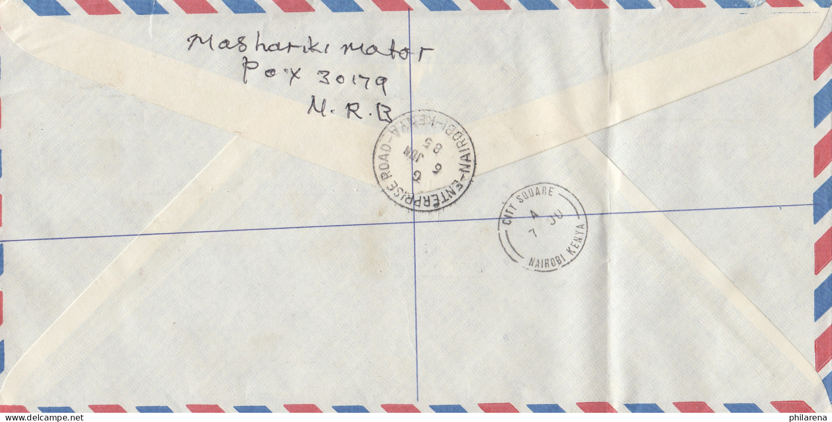 Kenya: Registered Letter Nairobi 1985 To BMW München - Kenia (1963-...)