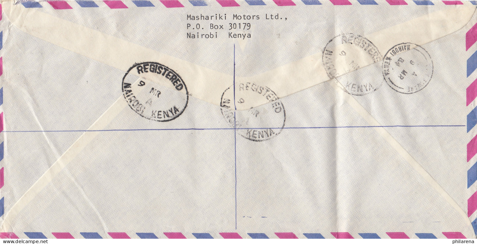 Kenya: Registered Letter Nairobi 1984 To BMW München - Kenia (1963-...)