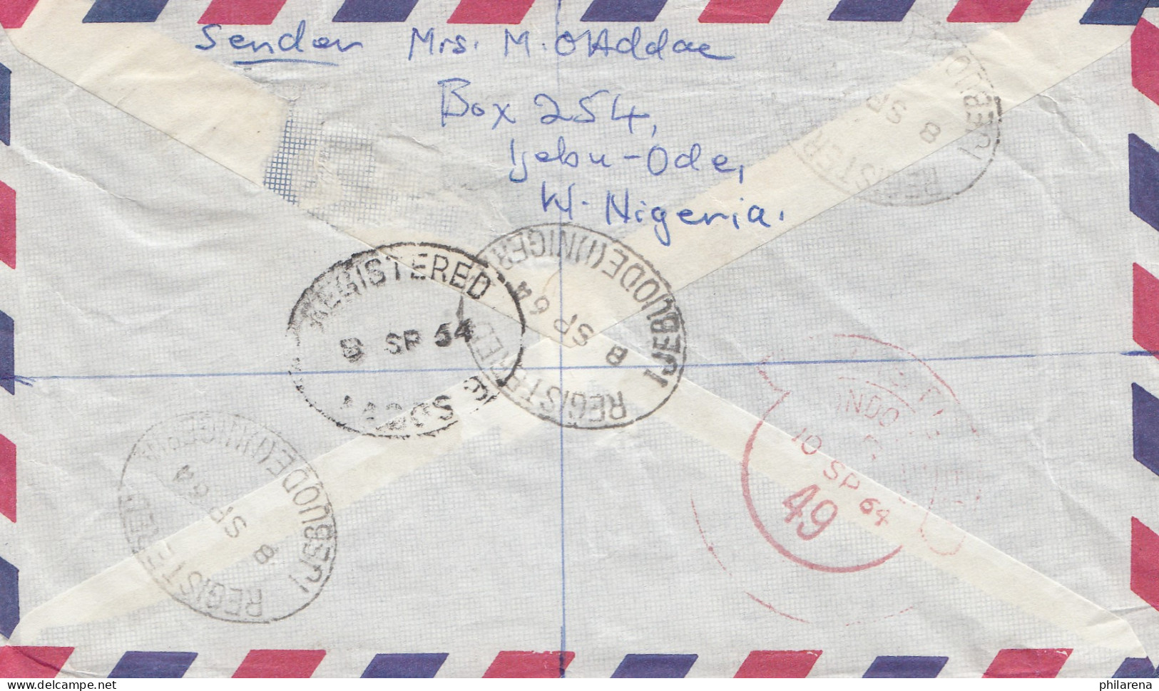 Nigeria: 1964 Registered Ijebu Ode To London - Nigeria (1961-...)