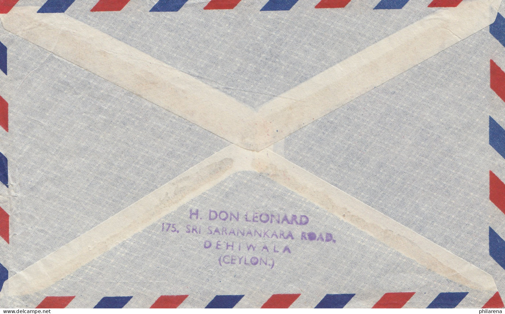 Ceylon: 1955: Air Mail To Zwickau - Sri Lanka (Ceylon) (1948-...)