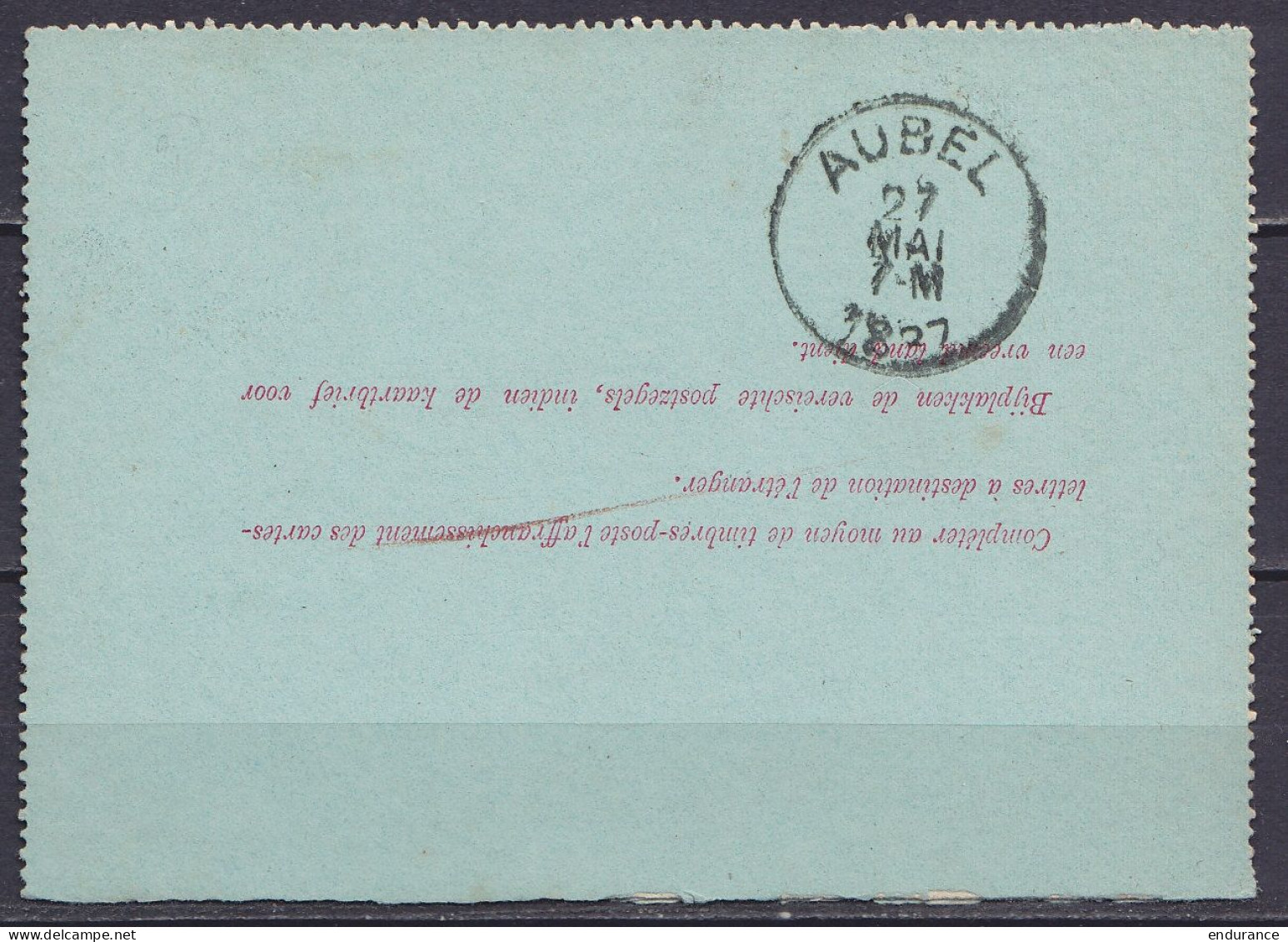 EP Carte-lettre 10c (N°46) De Moresnet Càd MONTZEN /26 MAI 1897 Pour AUBEL (au Dos: Càd Arrivée AUBEL) - Carte-Lettere