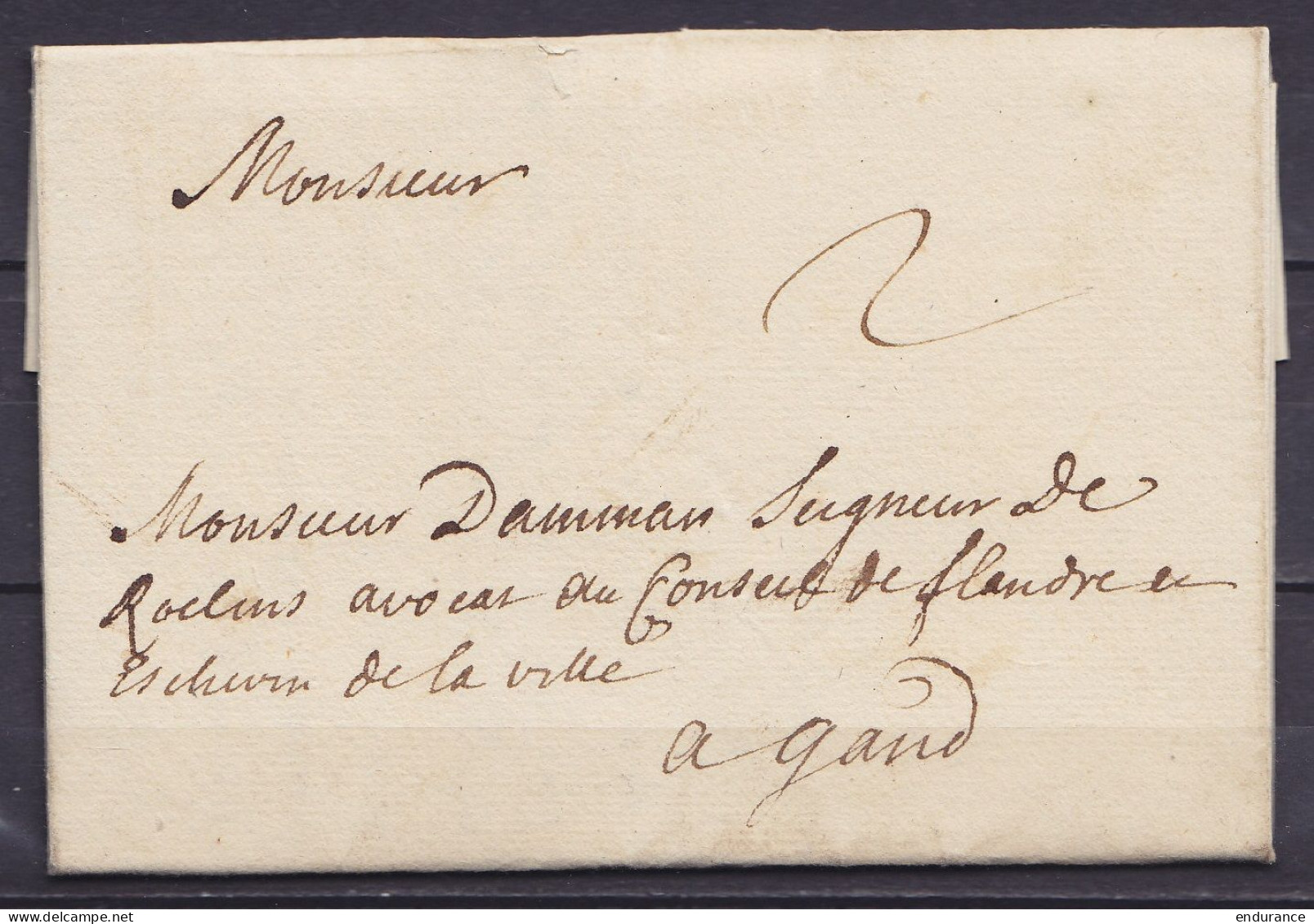 L. Datée 24 Juin 1743 De BRUXELLES Pour GAND - Port "2" - 1714-1794 (Oostenrijkse Nederlanden)