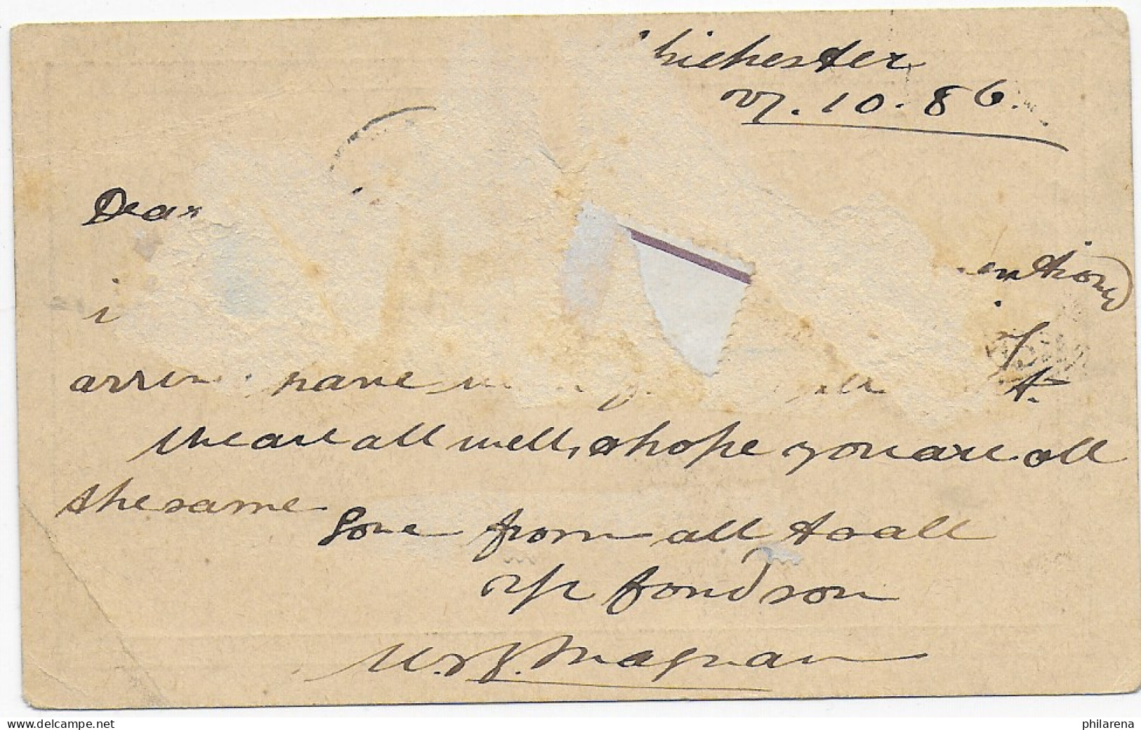 Post Card Kingstown, 1886 - Jamaica (1962-...)
