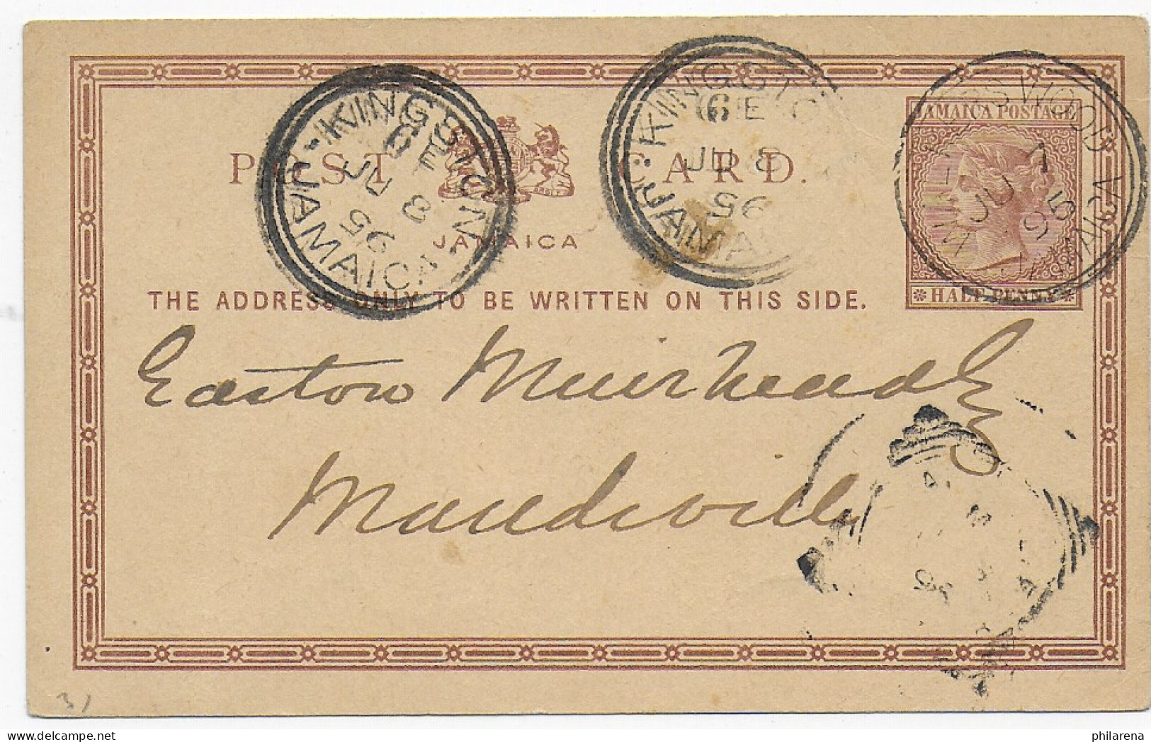 Post Card Kingstown 1895  - Jamaica (1962-...)