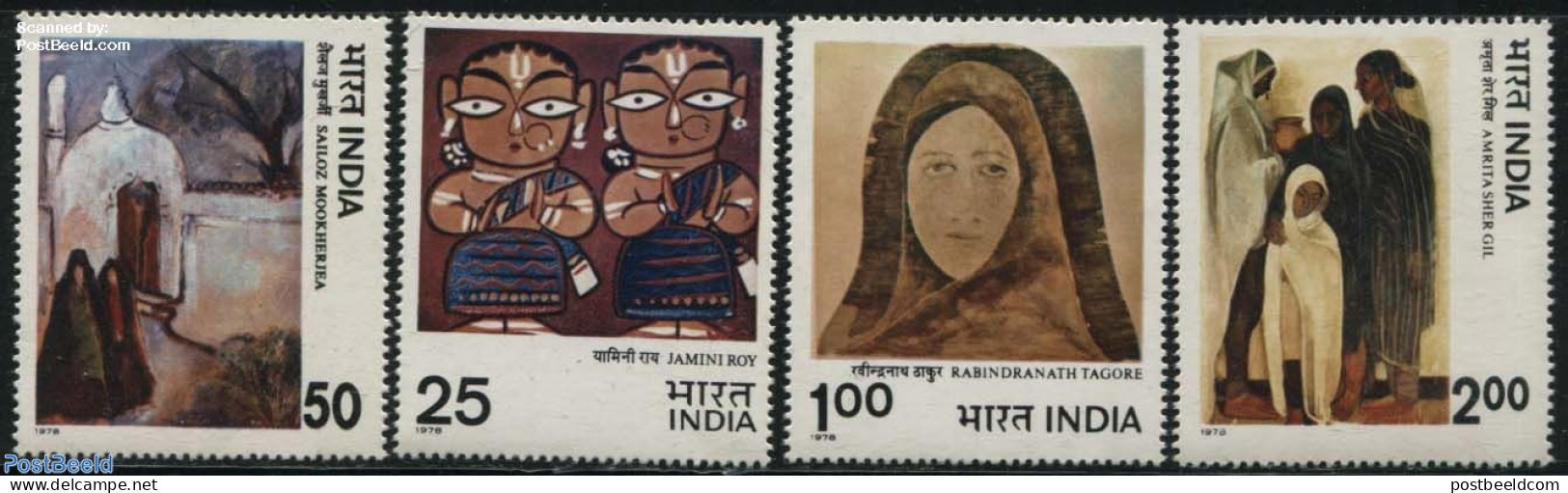 India 1978 Modern Paintings 4v, Mint NH, Art - Modern Art (1850-present) - Paintings - Neufs