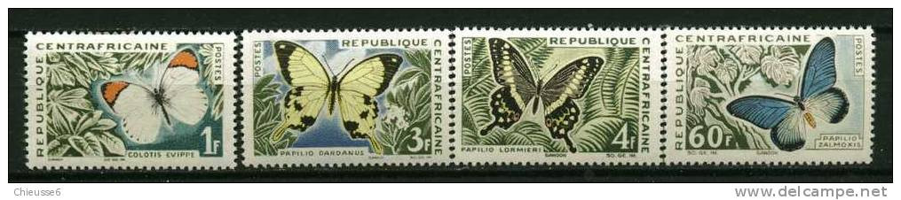 Rep. Centrafricaine ** N° 31 à 34 - Papillons - Central African Republic