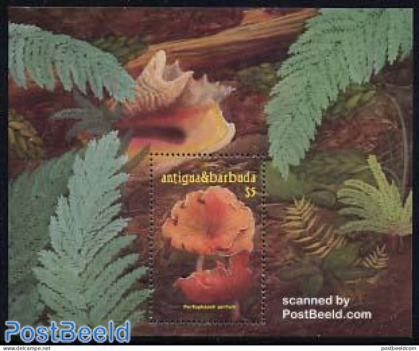 Antigua & Barbuda 1986 Mushrooms S/s, Mint NH, Nature - Mushrooms - Pilze