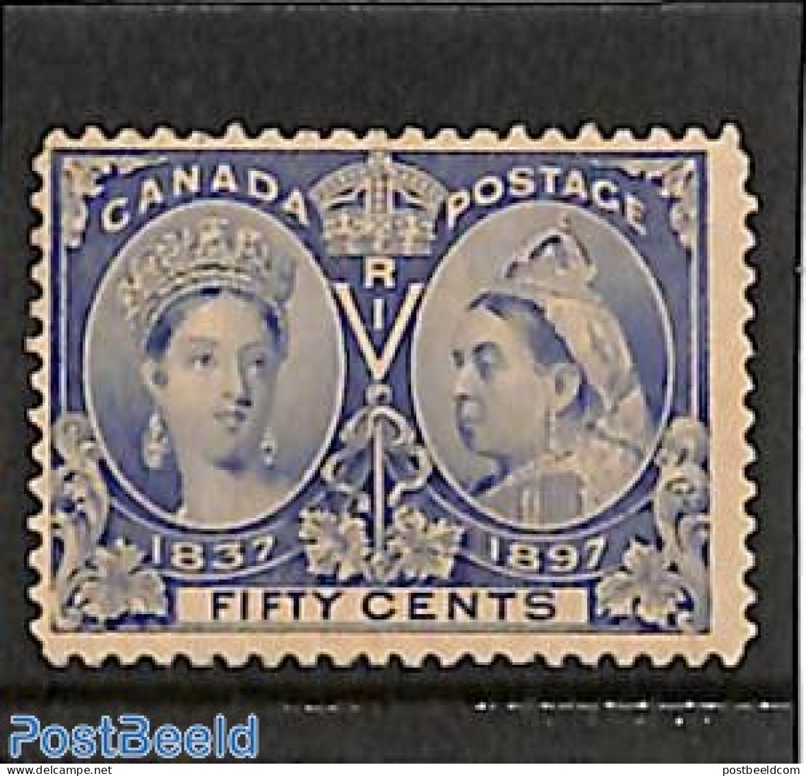 Canada 1897 50c, Ultramarin, Stamp Out Of Set, Unused (hinged) - Unused Stamps
