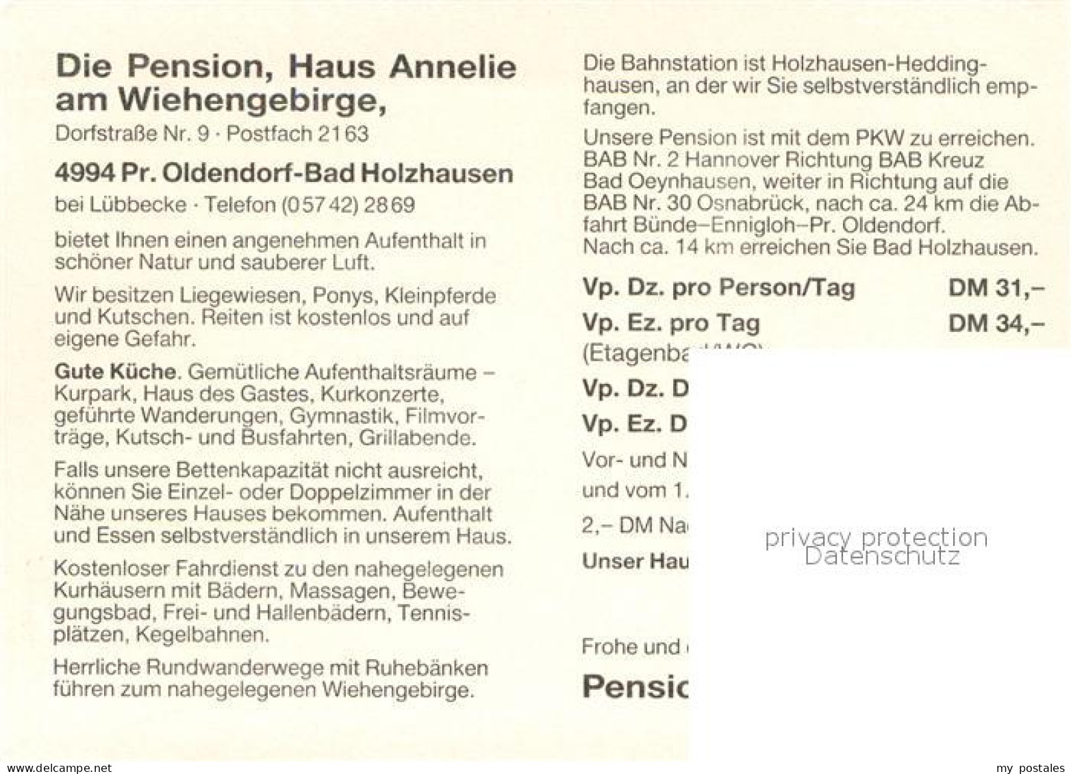 73649220 Bad Holzhausen Luebbecke Pension Haus Annelie Am Wiehengebirge Garten T - Getmold