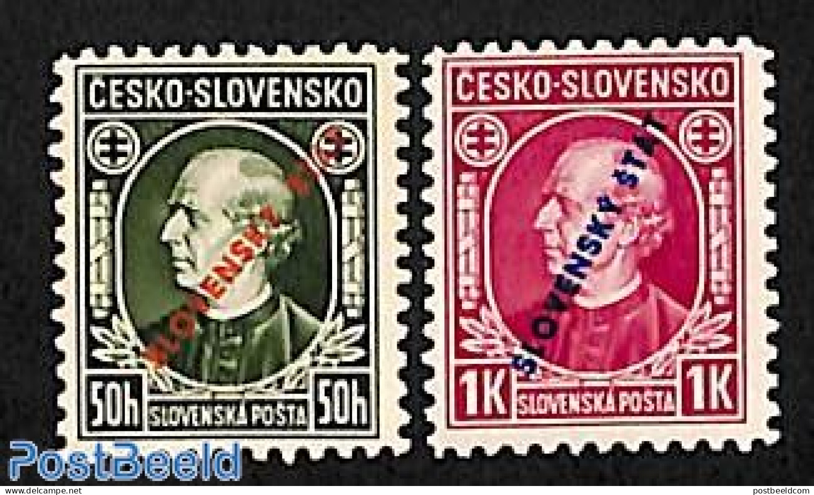 Slovakia 1939 Overprints 2v, Perf. 10.5, Mint NH - Nuevos