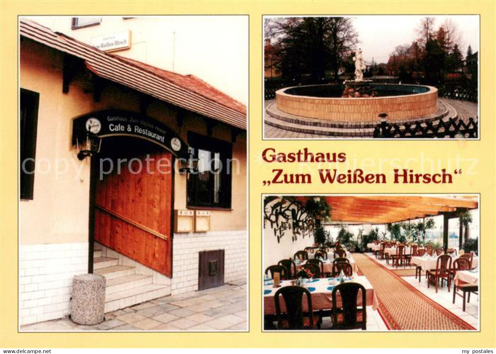 73648323 Gross Schoenebeck Gasthaus Zum Weissen Hirsch Brunnen Terrasse Gross Sc - Finowfurt