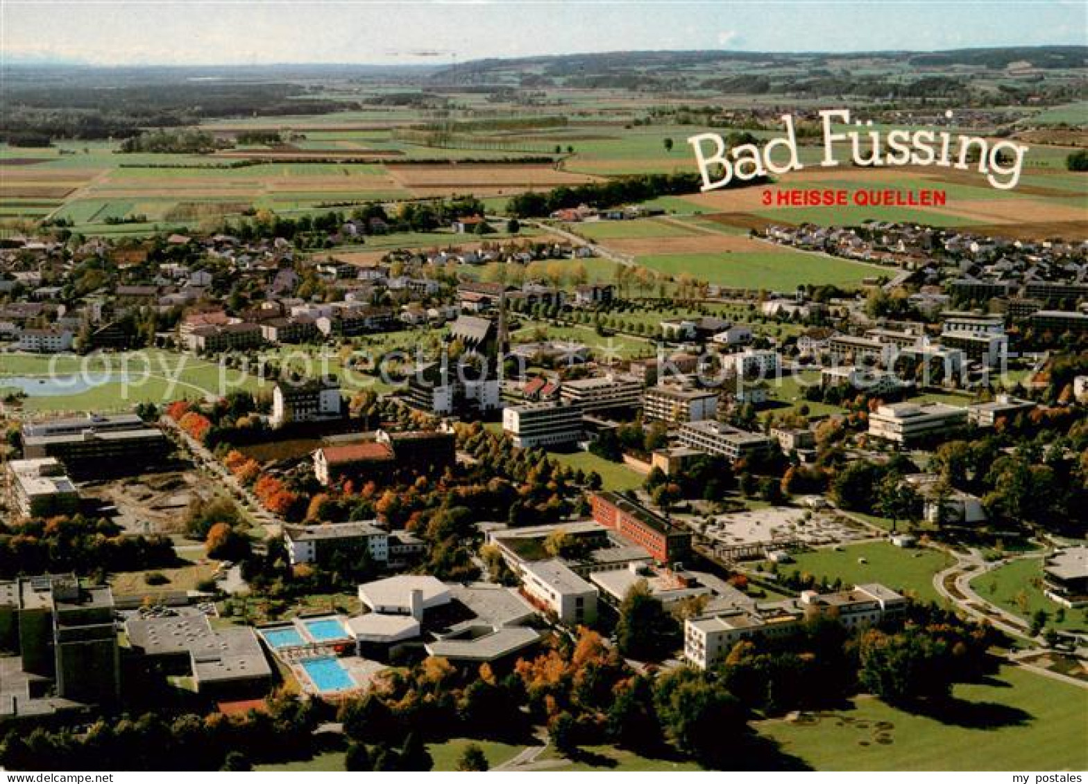 73648290 Bad Fuessing Fliegeraufnahme Mit Thermalbad Kurmittelhaus Kurpark Und F - Bad Fuessing