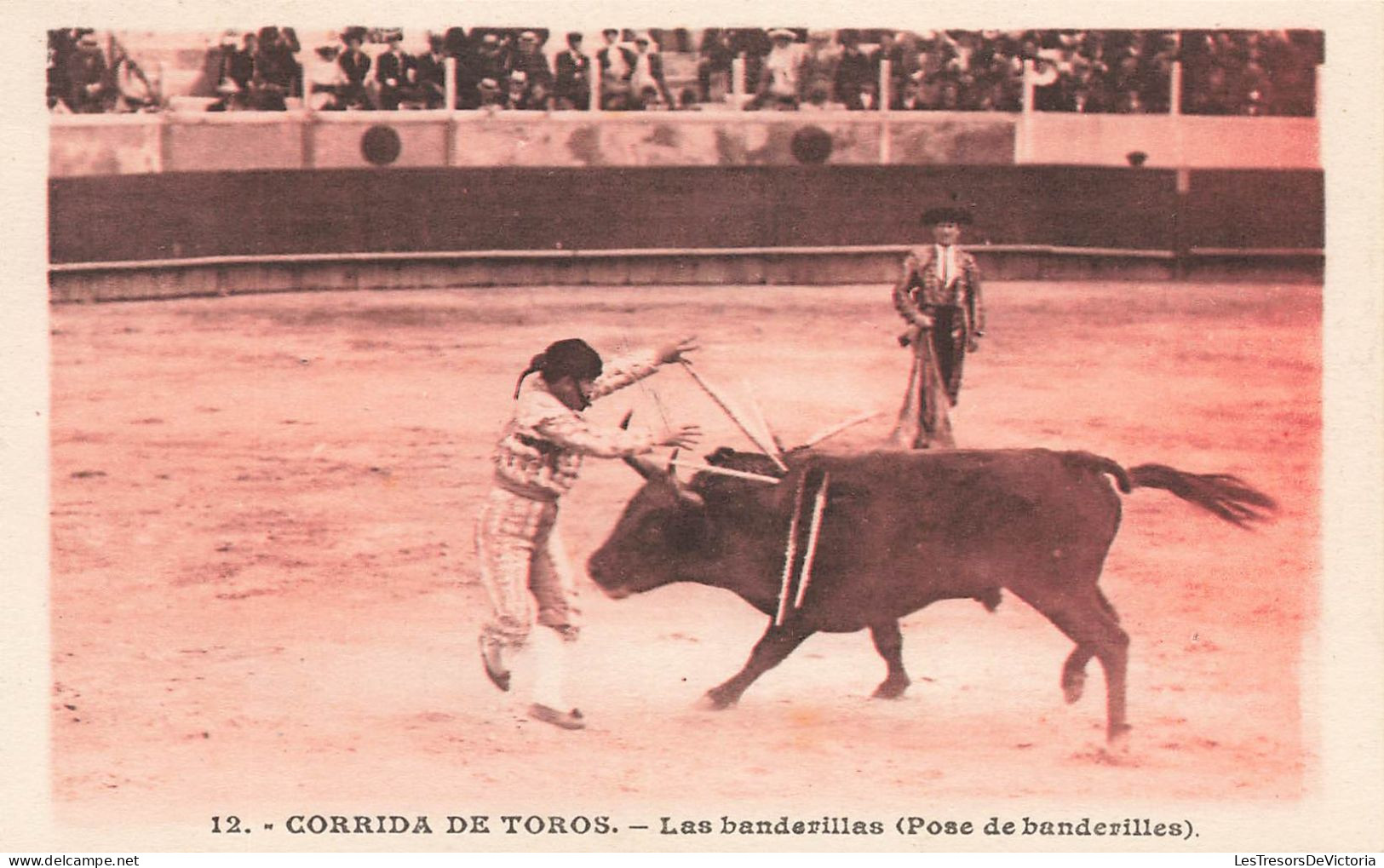 CORRIDA - Corrida De Toros - Les Banderillas (Pose De Banderilles) - Animé - Carte Postale Ancienne - Corrida