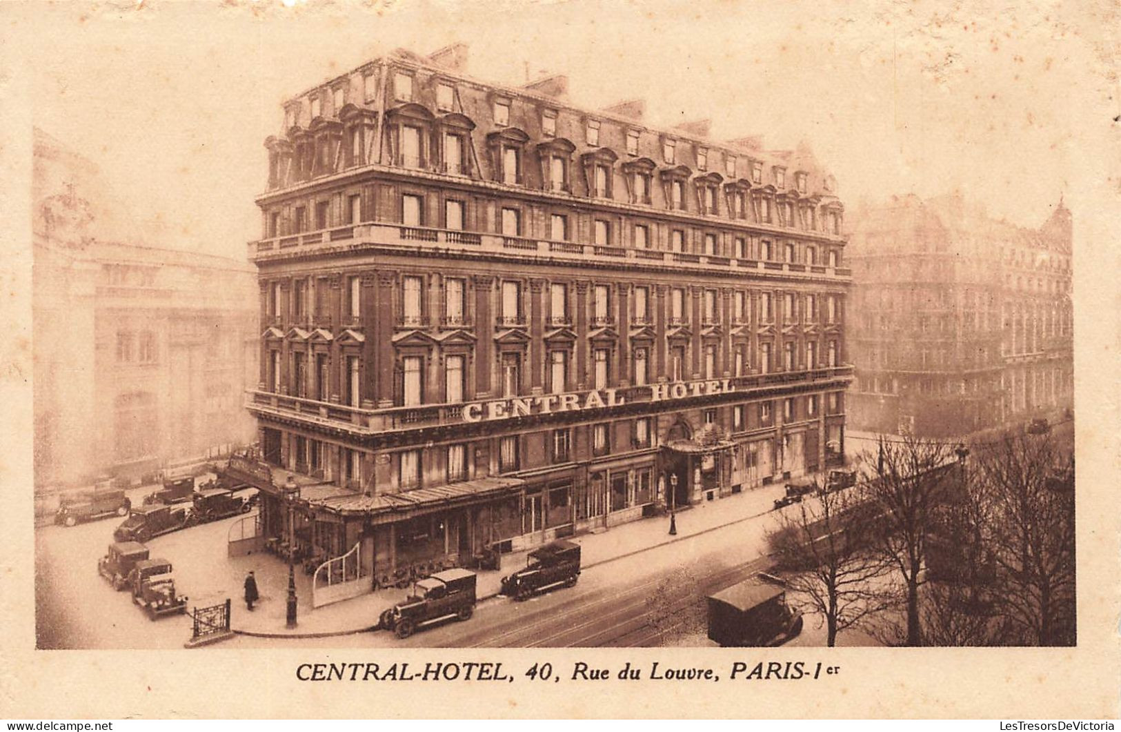 FRANCE - Paris - Vue Générale Du Central Hotel  - 40 Rue Du Louvre - Carte Postale Ancienne - Cafés, Hotels, Restaurants