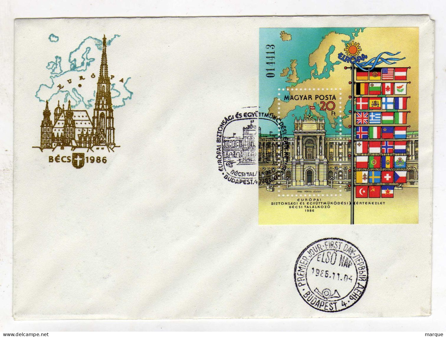Enveloppe 1er Jour HONGRIE MAGYAR POSTA Oblitération BUDAPEST 4 04/11/1985 - FDC